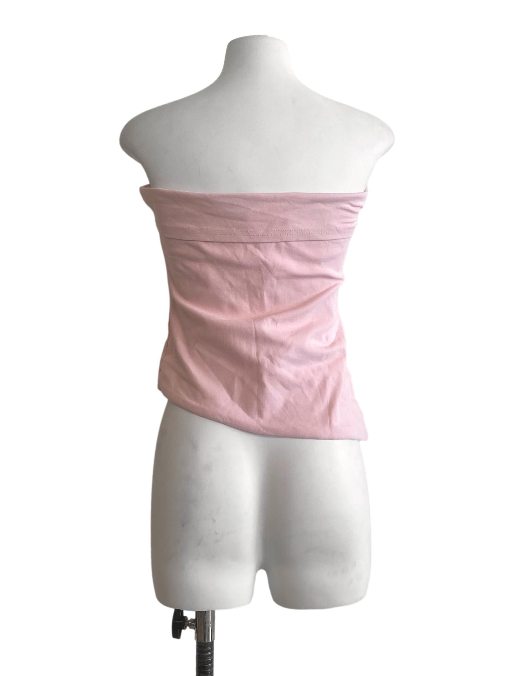 Lemonade Pink Slit Strapless Top
