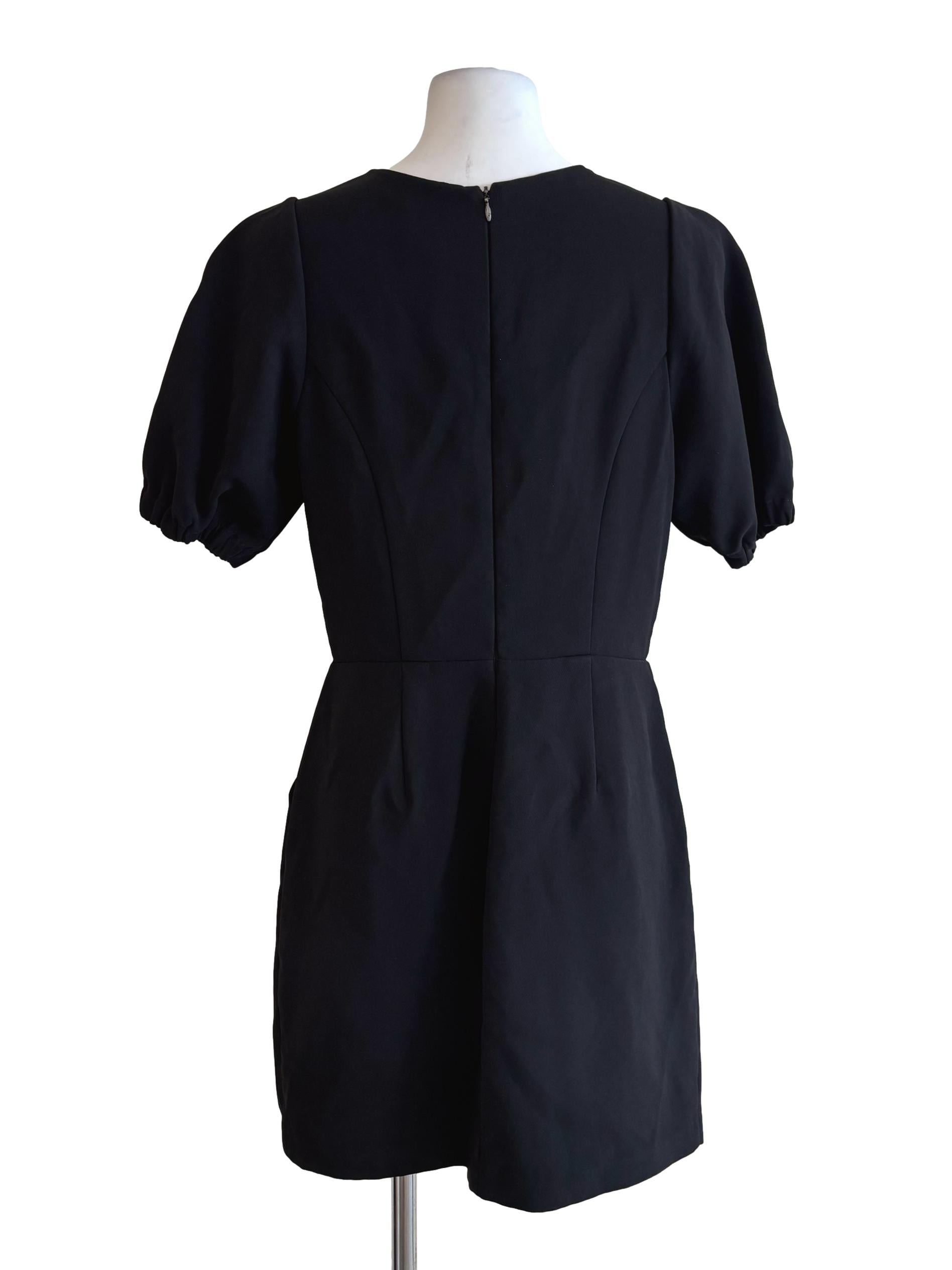 Jet Black Short Sleeve Mini Dress