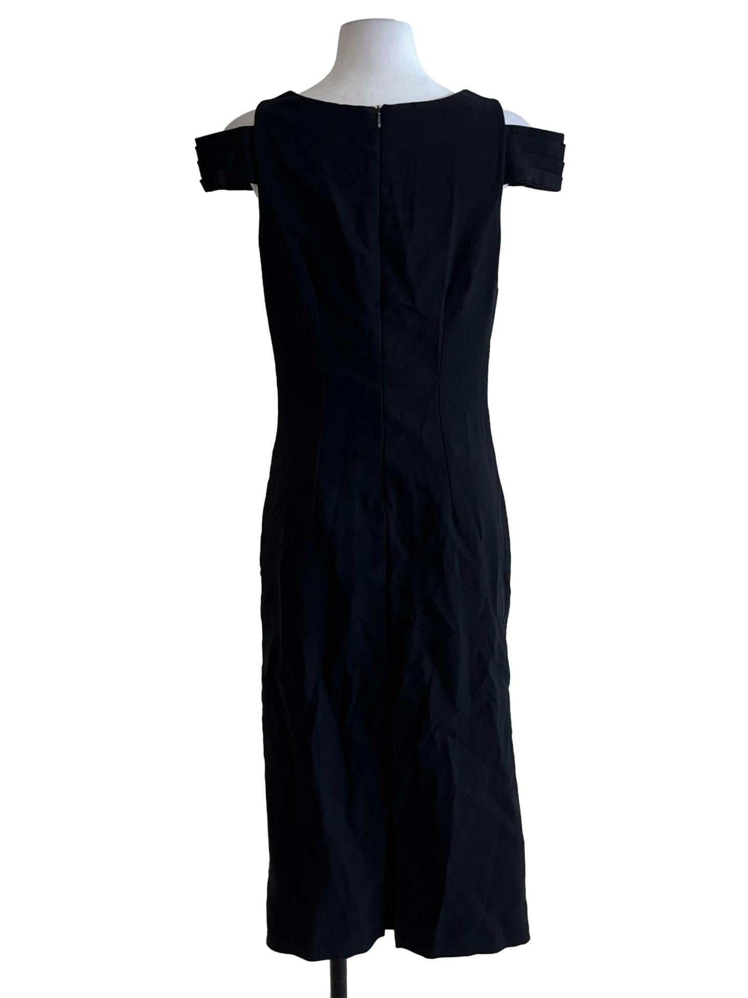 Black V-Neckline Shift Dress