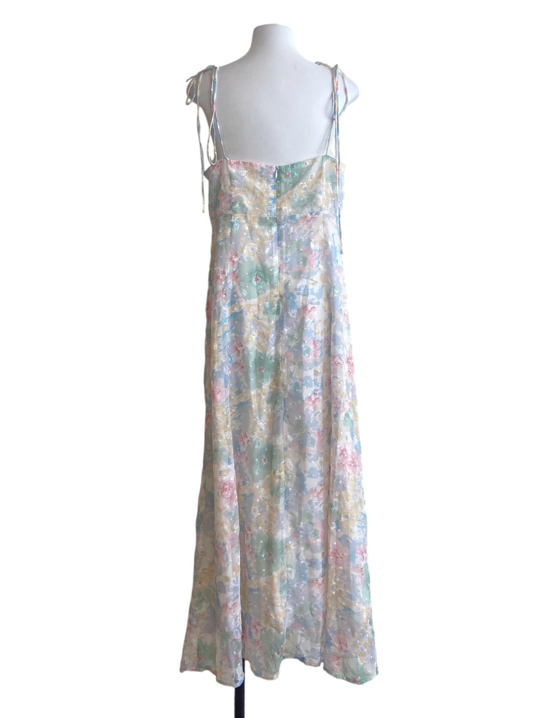 White & Colourful Floral Empire Dress TCL