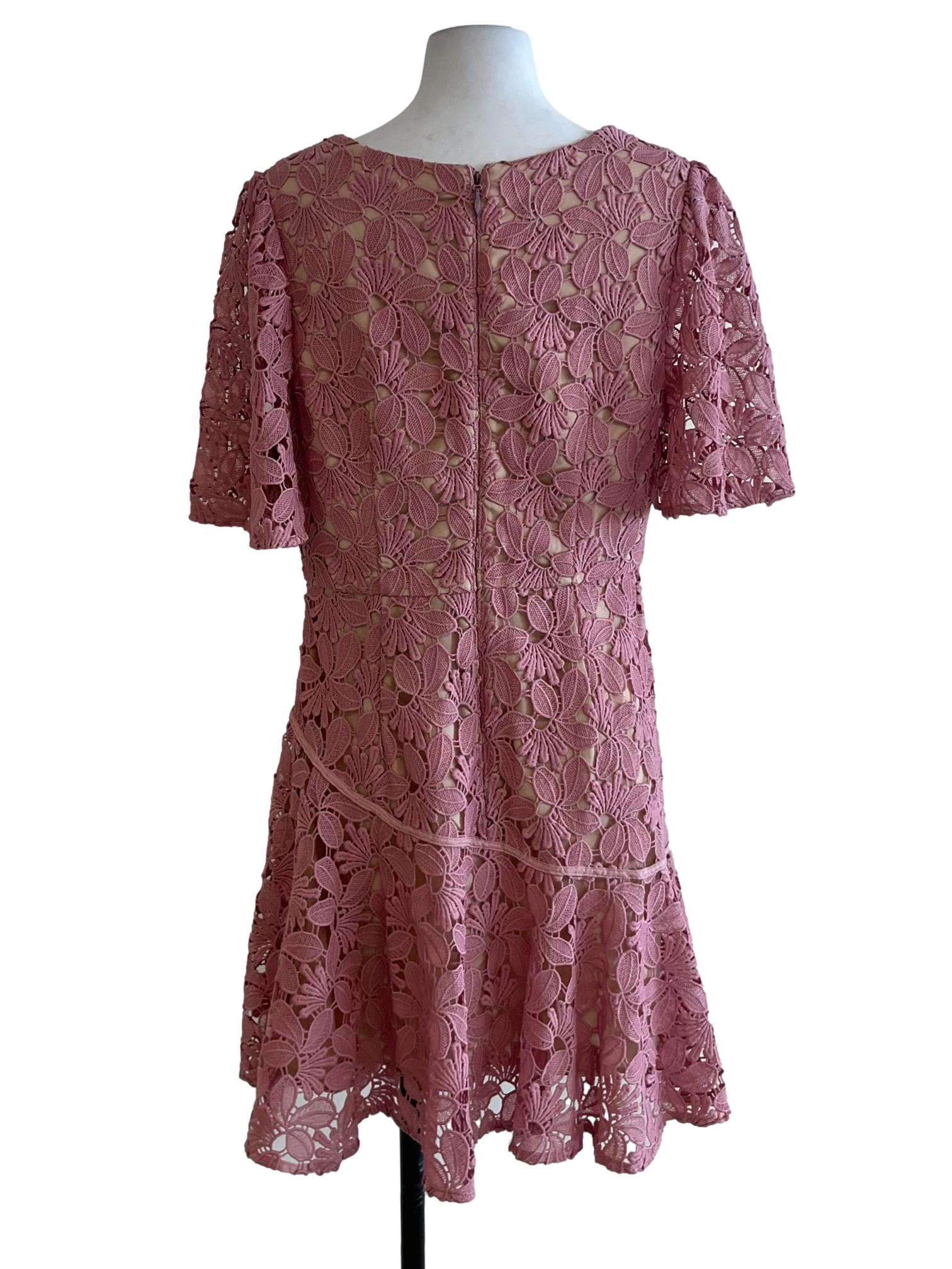 Pink V-Neckline Empire Dress
