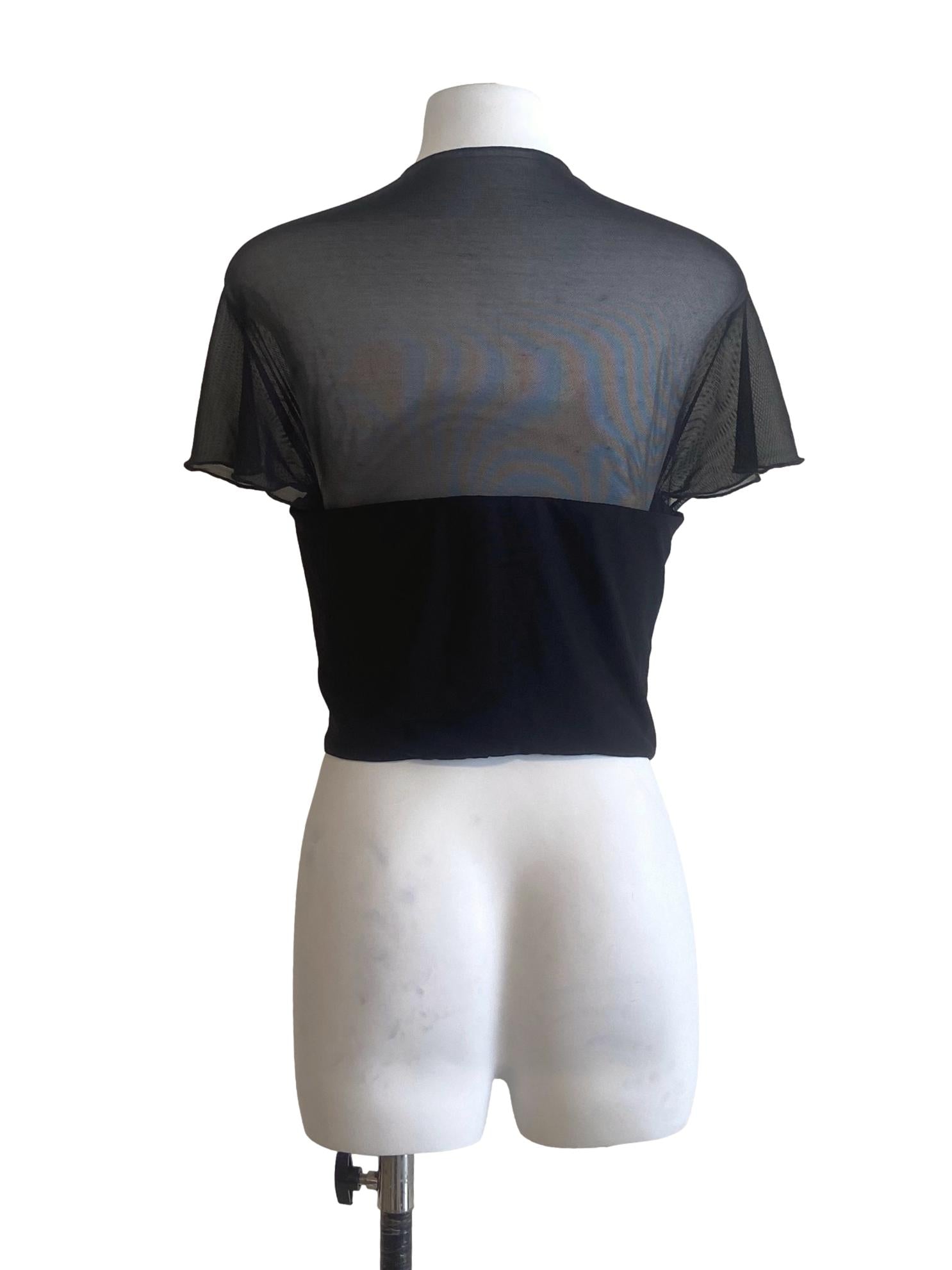 Black Queen Anne Neck Crop Top