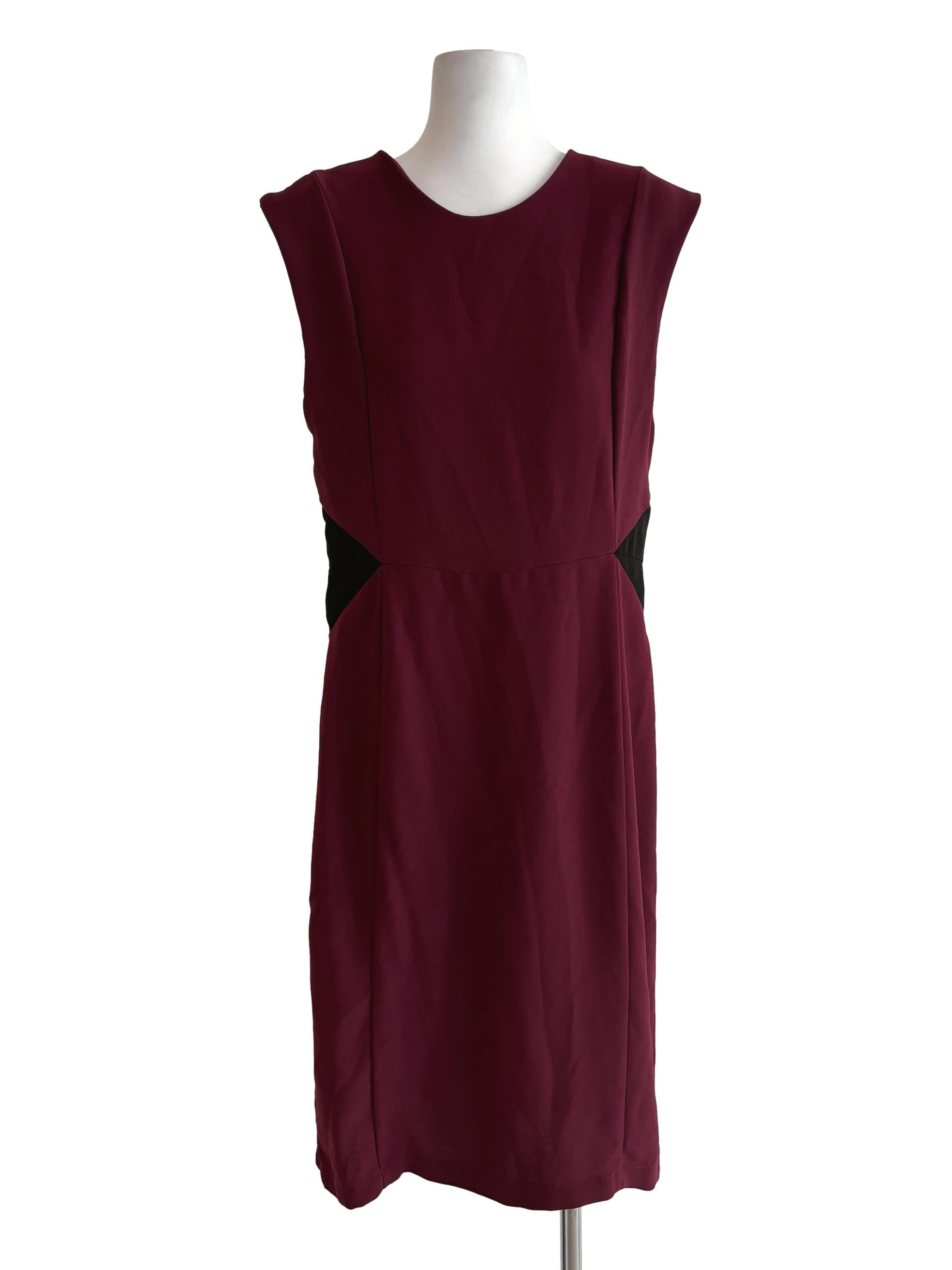 Burgundy Sleeveless Shift Dress