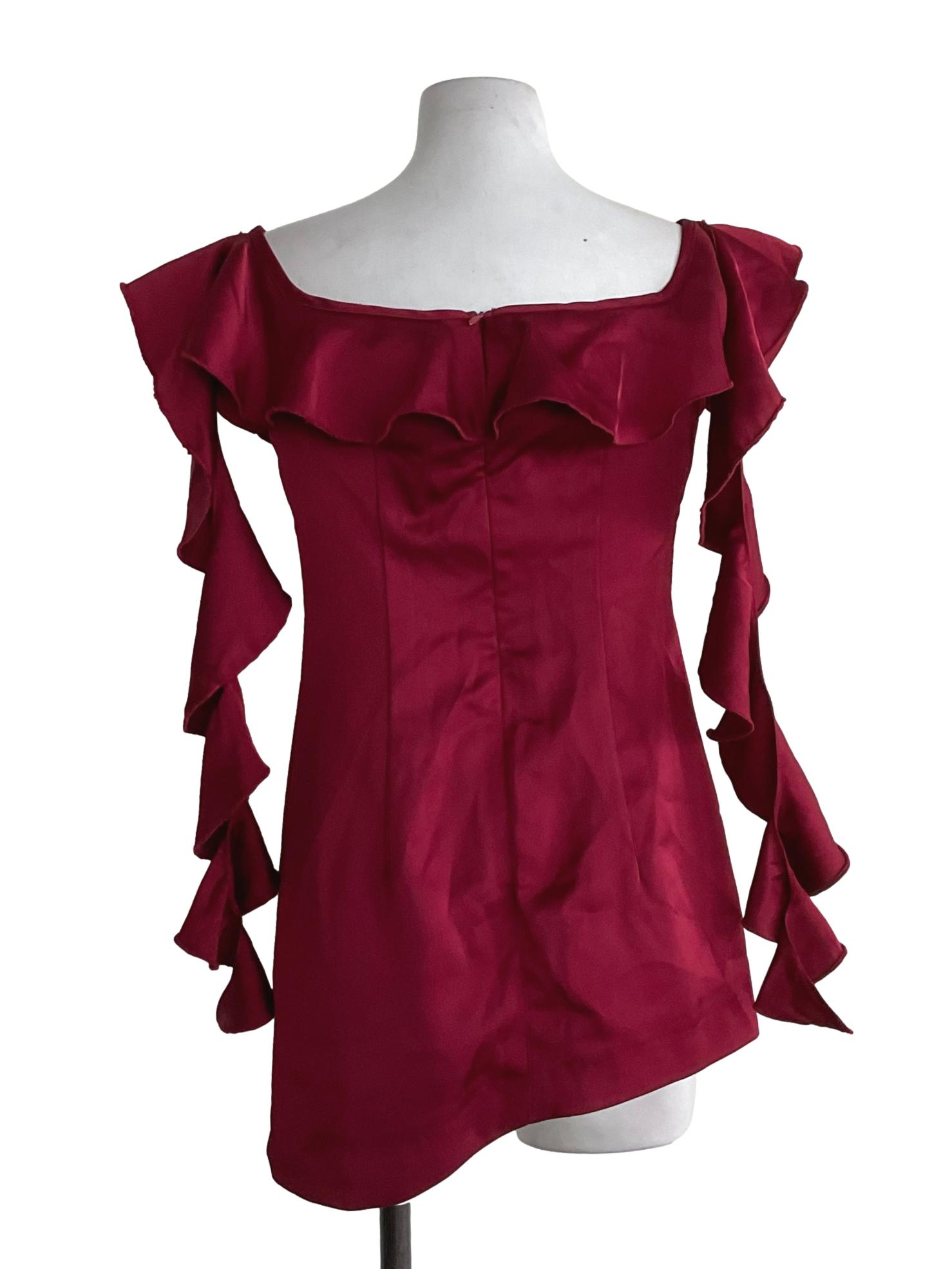 Ruby Red Off Shoulder Dress