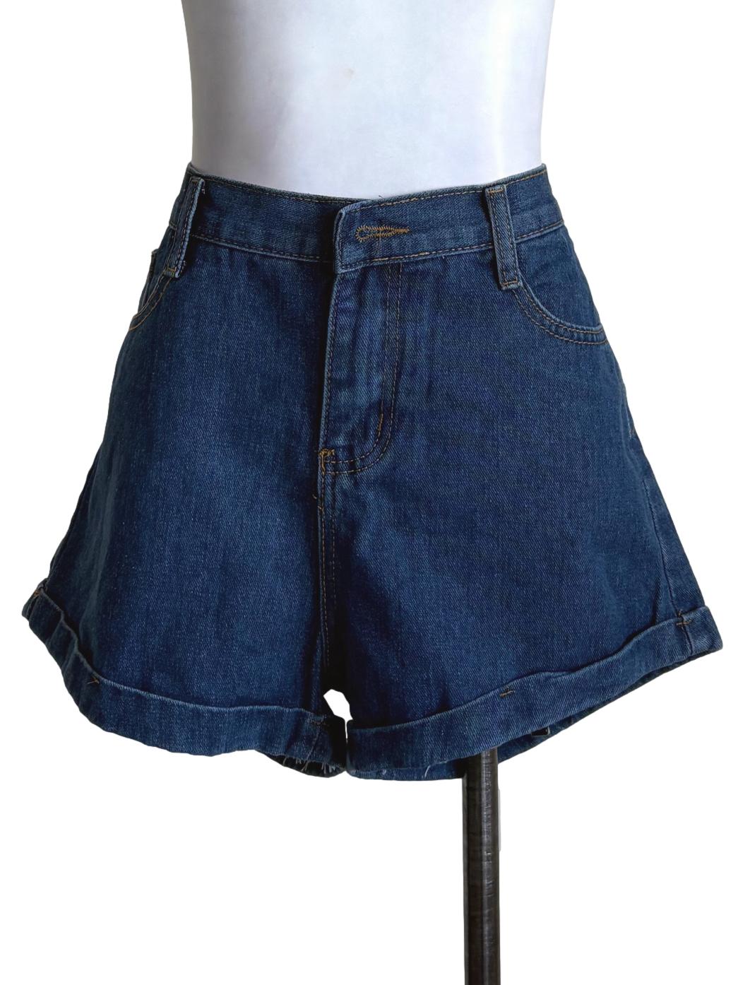 Dark Blue Denim Shorts