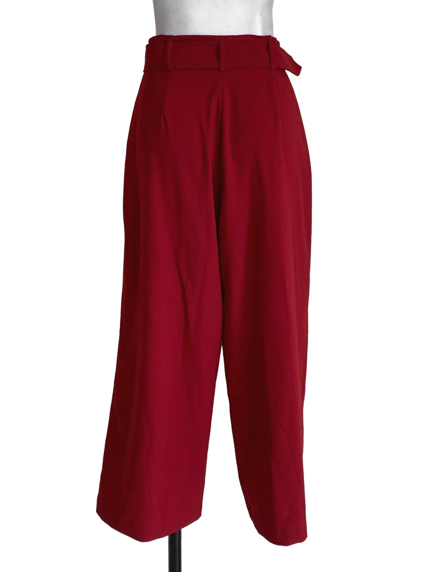 Burgundy Plain Formal Pants YHF