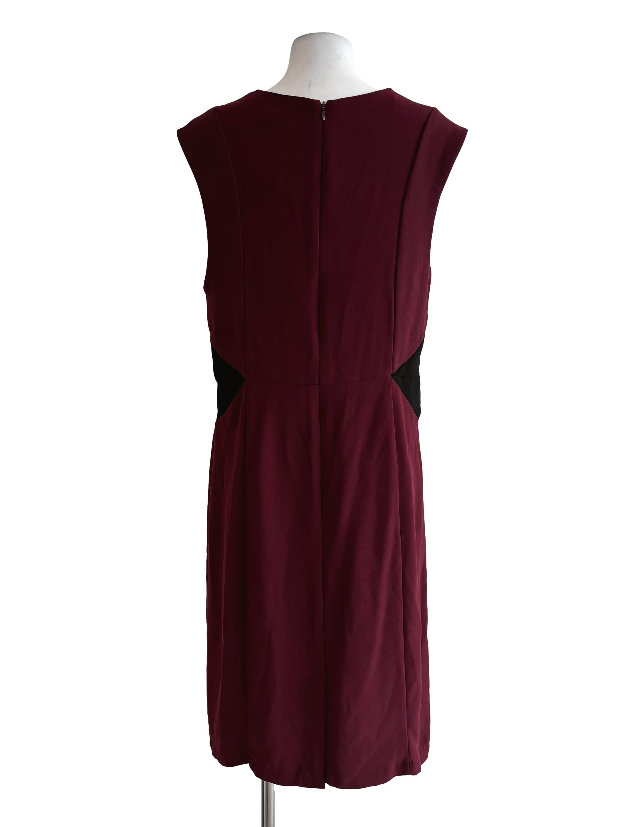 Burgundy Sleeveless Shift Dress