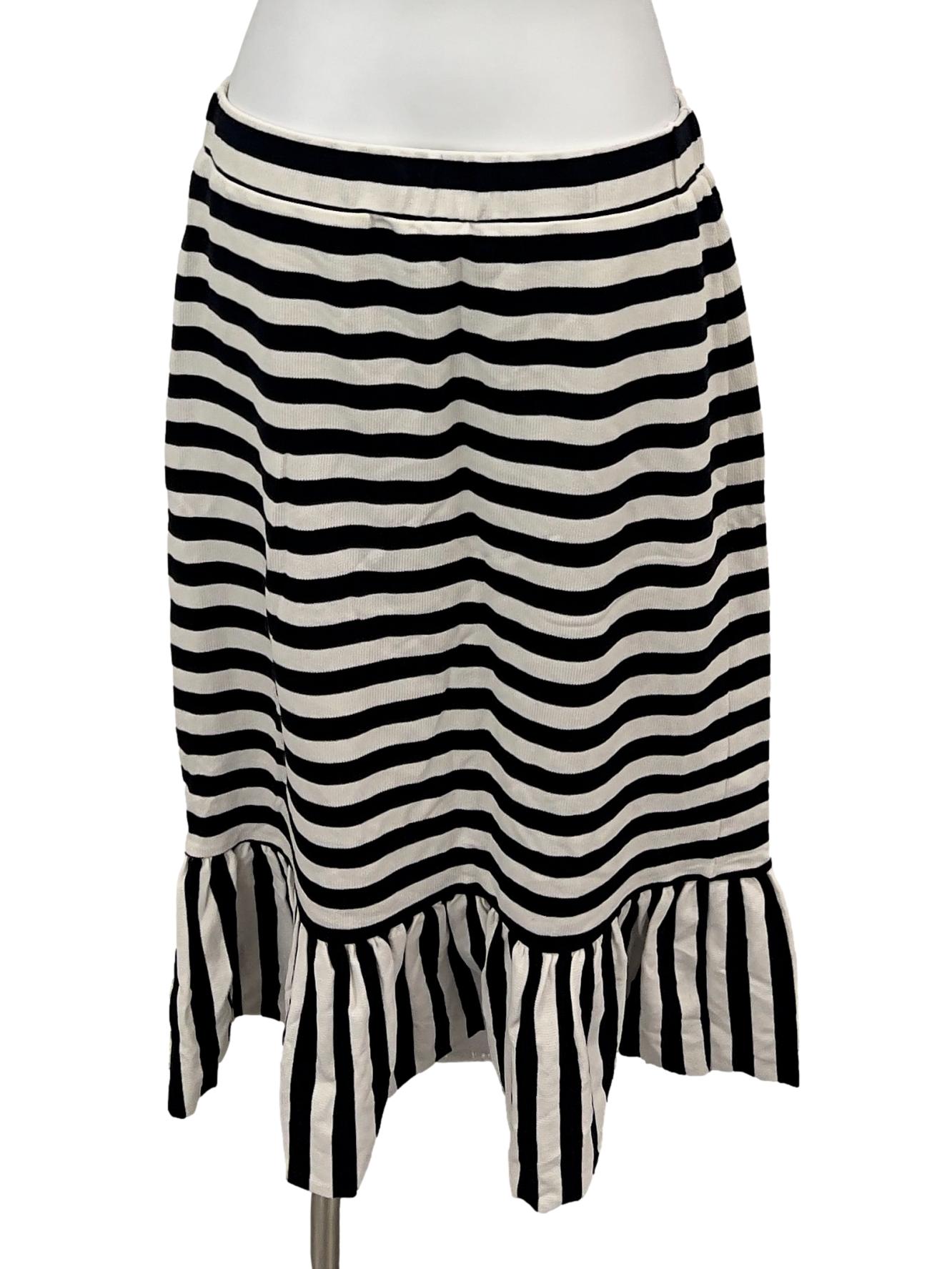 White And Black Striped Skirt