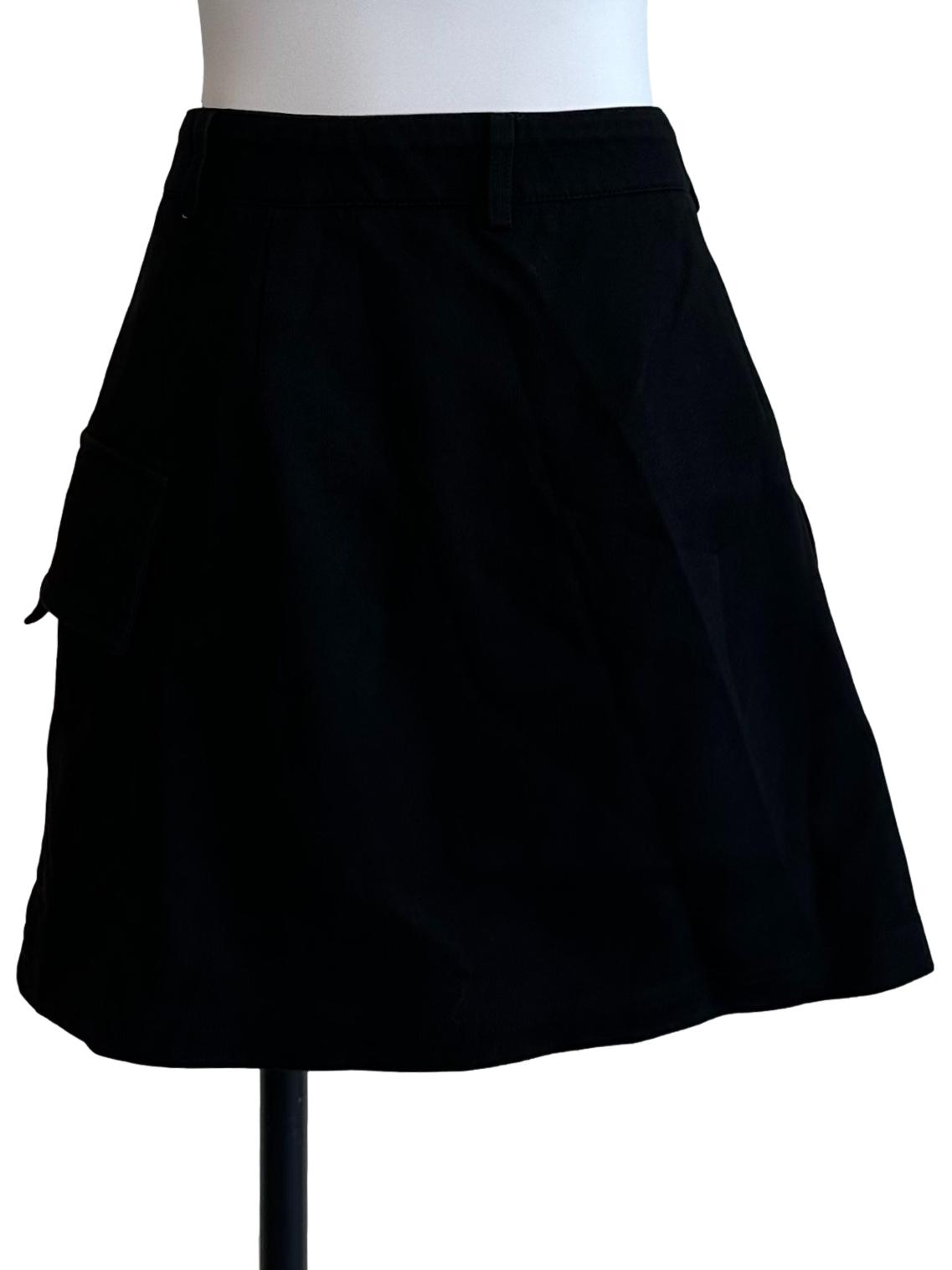 Rich Black Textured Strap Skorts