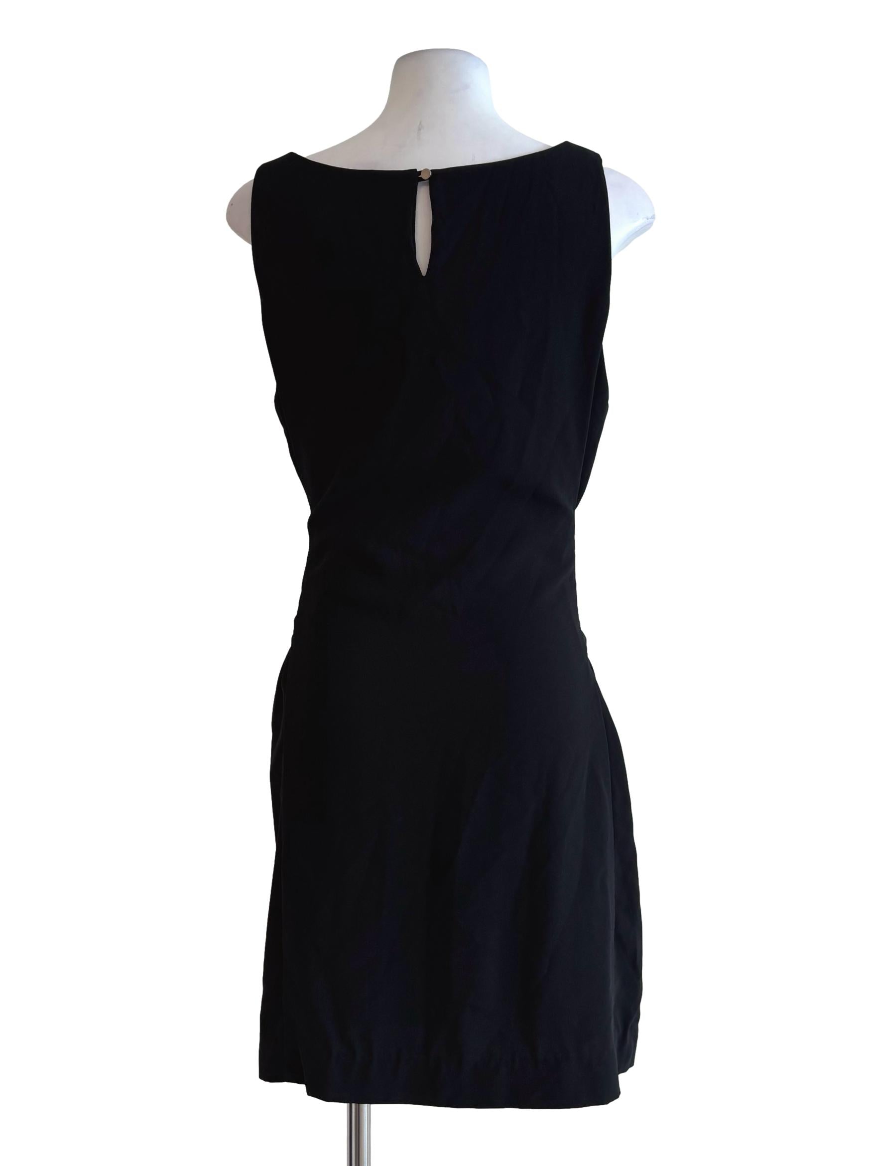 Parisian Black Patterned Belt Dress