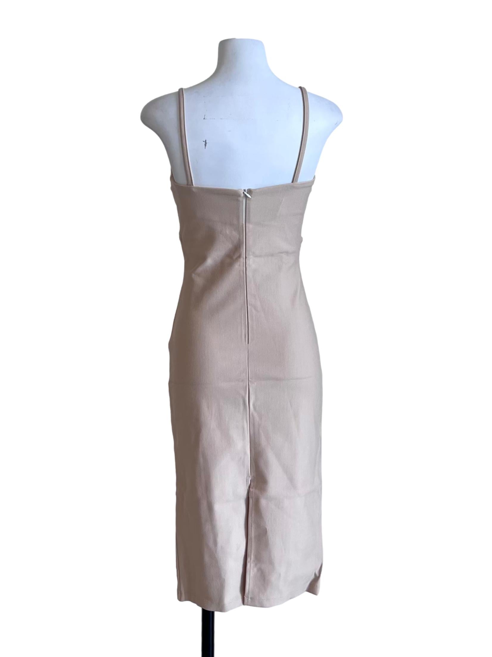 Light Beige Spaghetti Strap Bodycon Dress