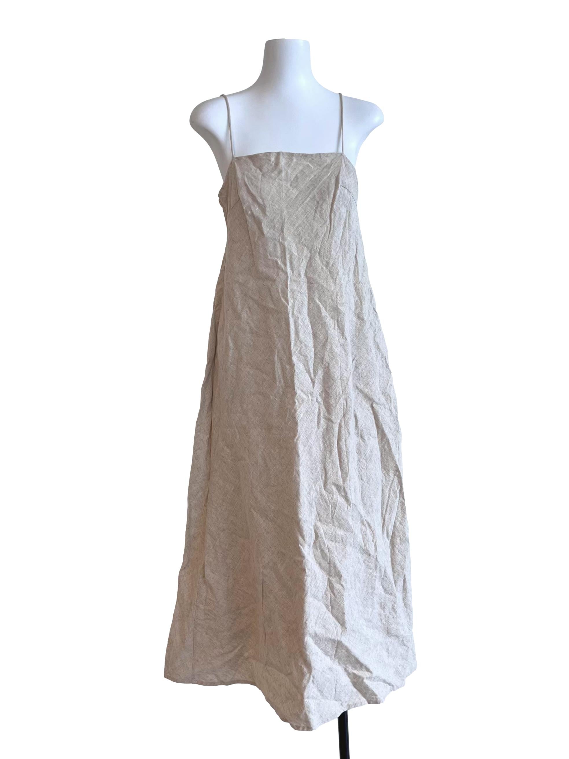 Linen Beige Square Tent Dress