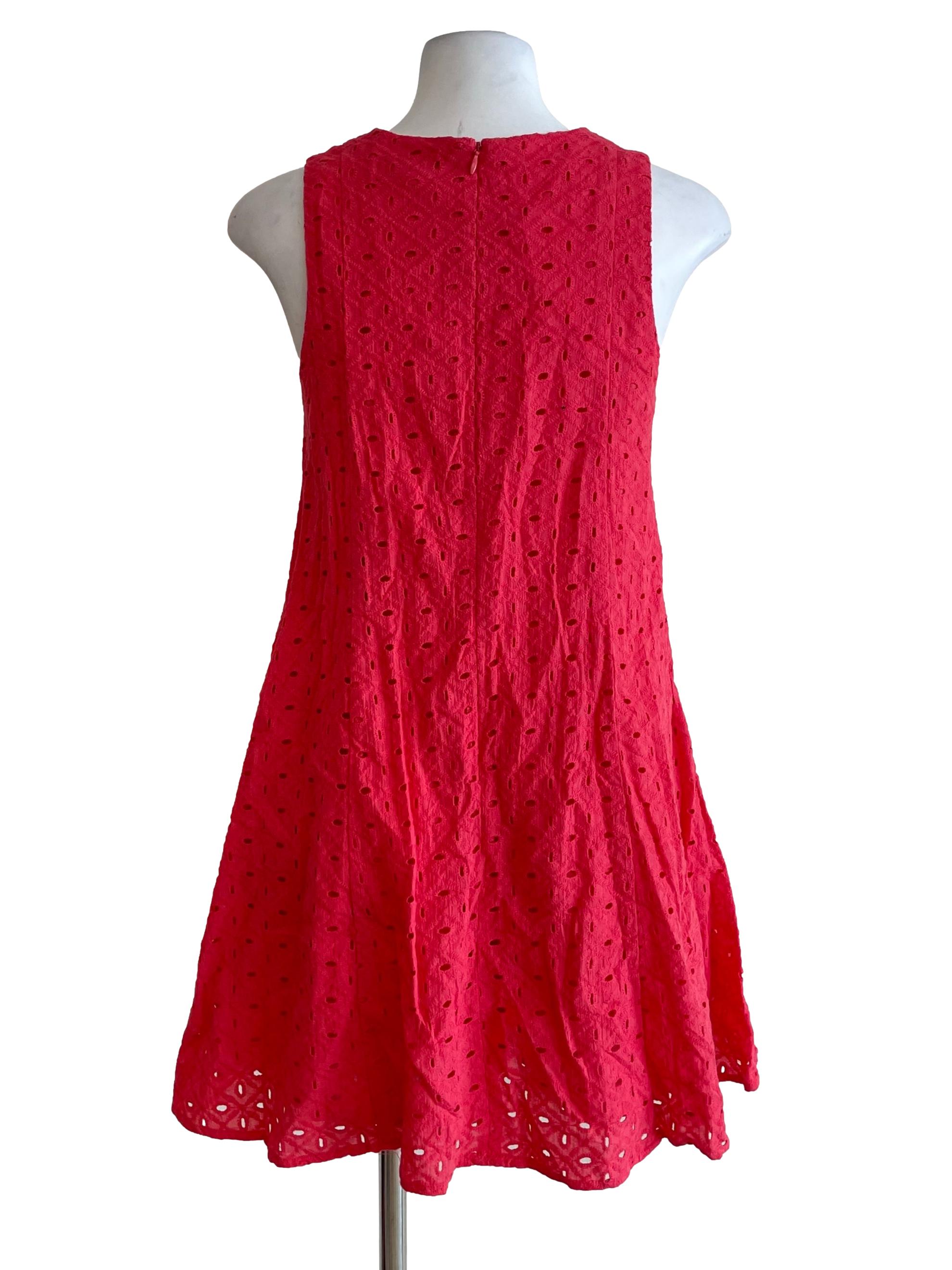 Candy Red Eyelet Sleeveless Dress