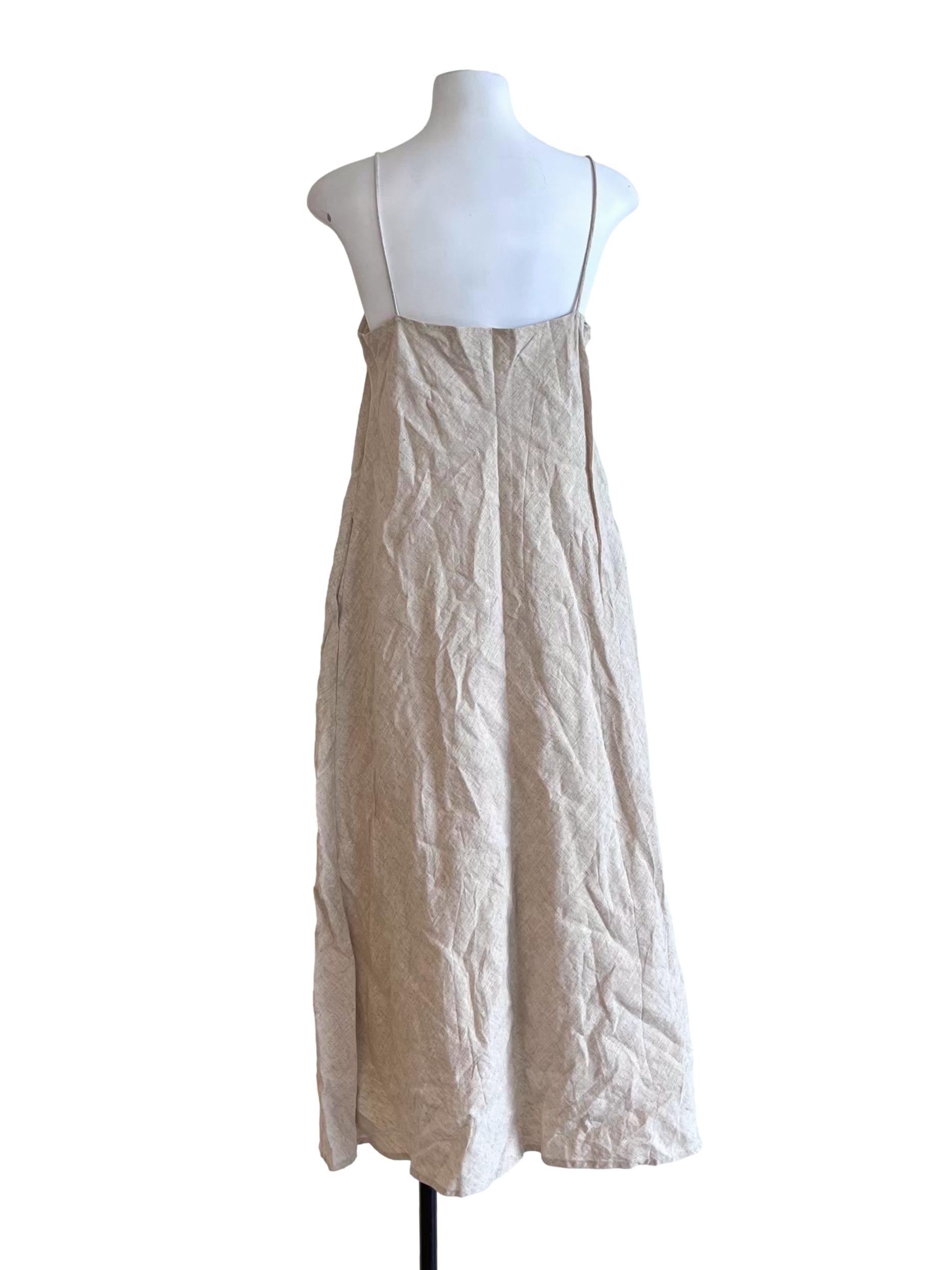 Linen Beige Square Tent Dress