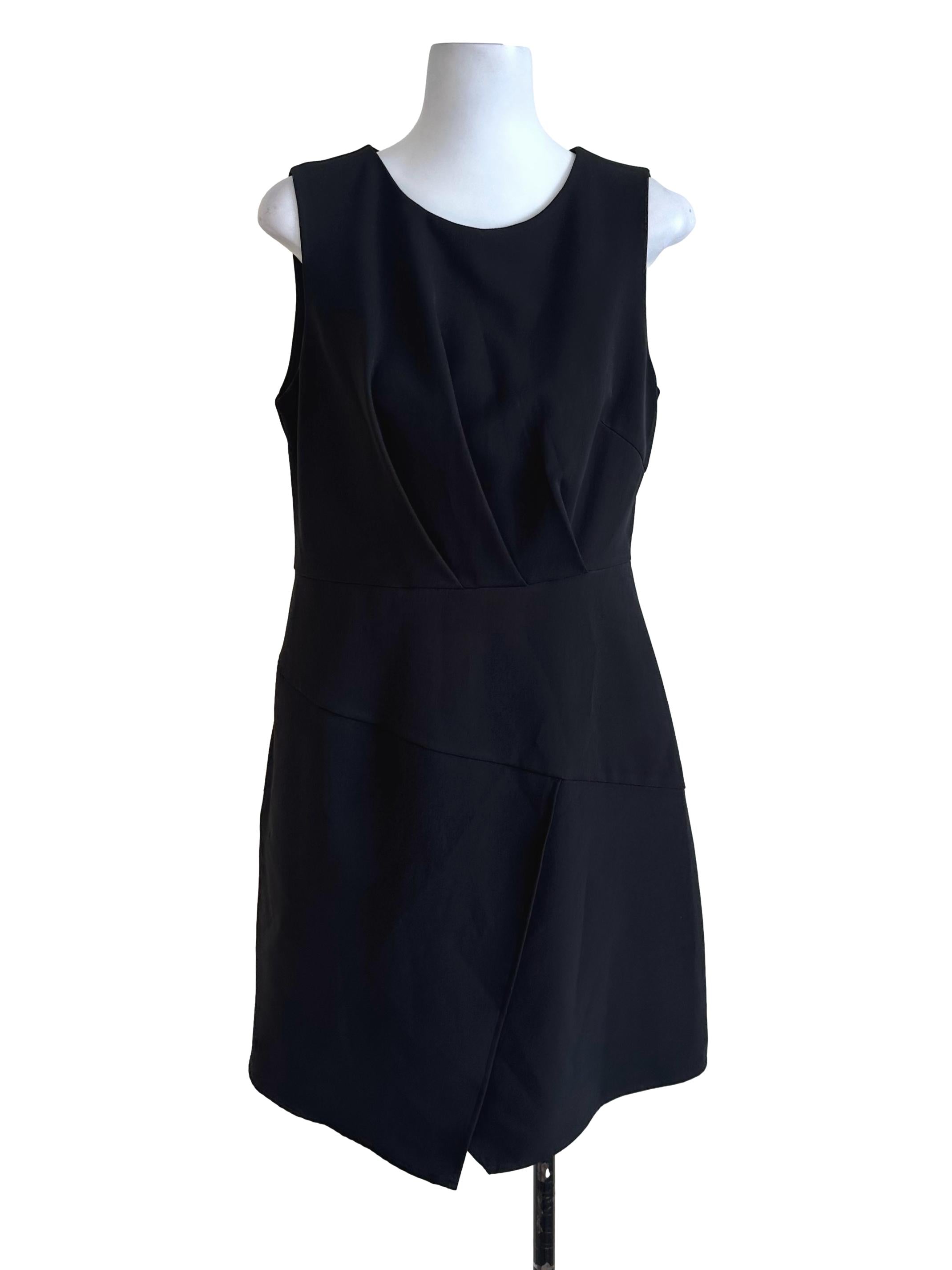 Black Plain Round Neck Dress