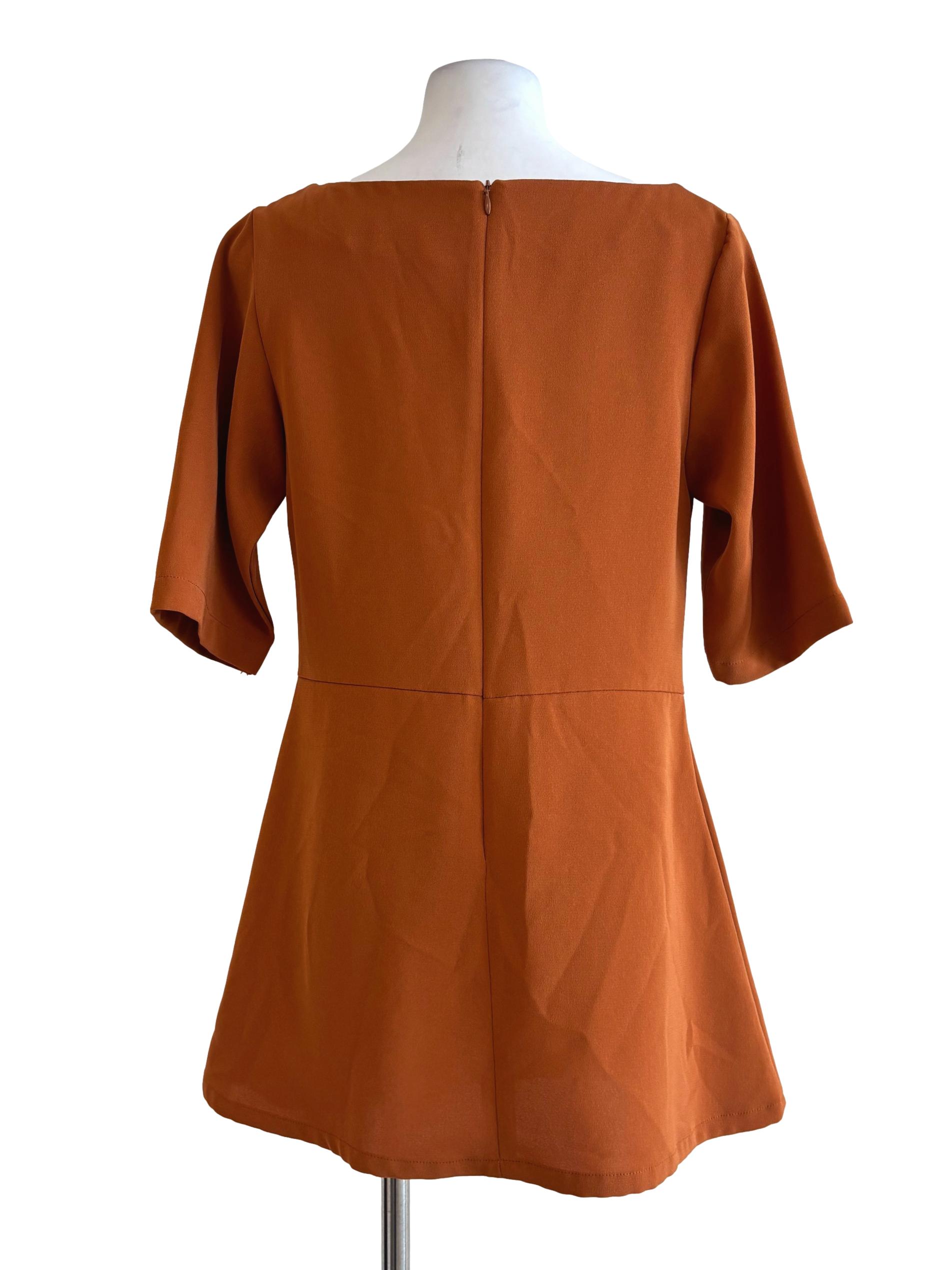 Carrot Orange Magenta Streak Dress