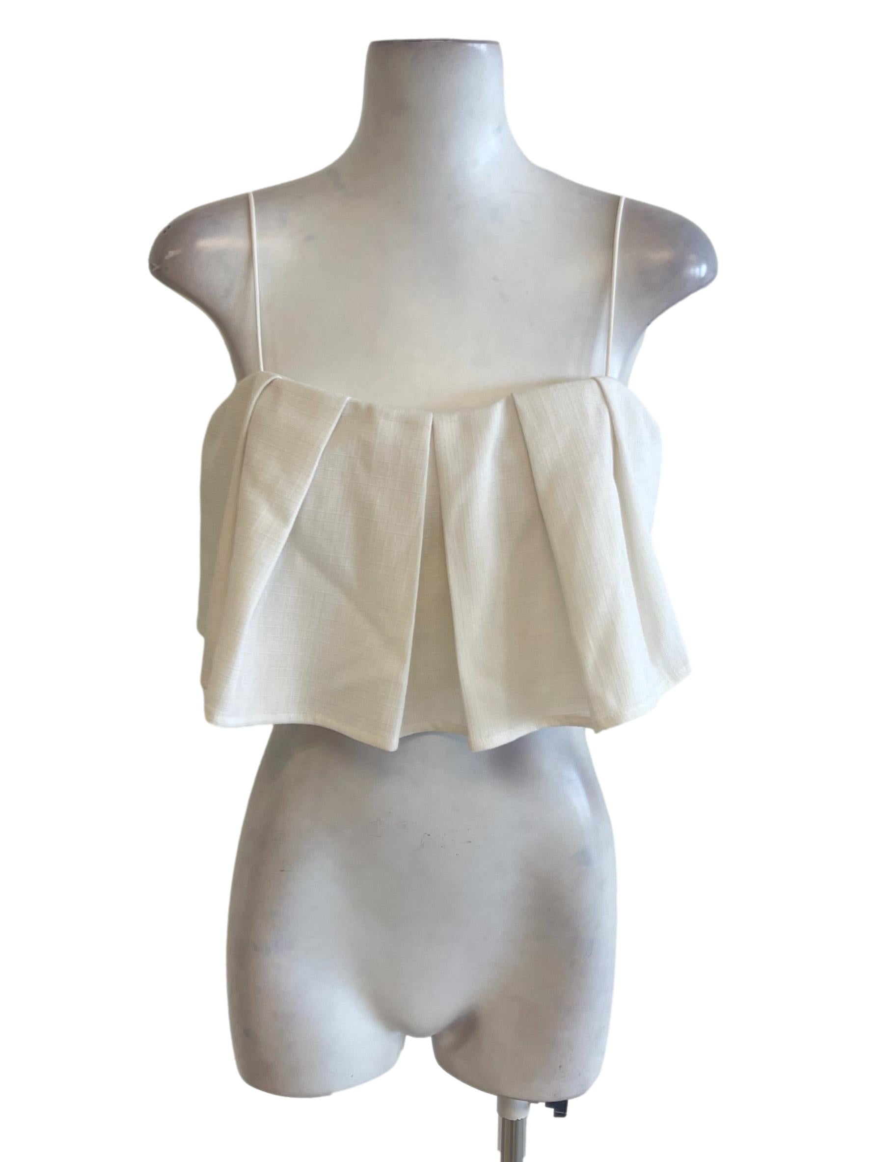 White Box Pleated Bust Strap Top