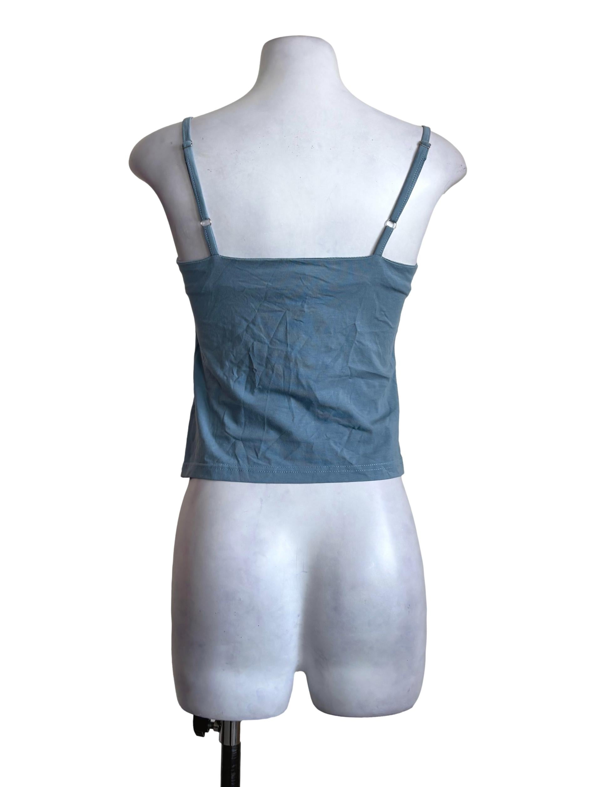 Stone Blue Fitted Tank Top TEM