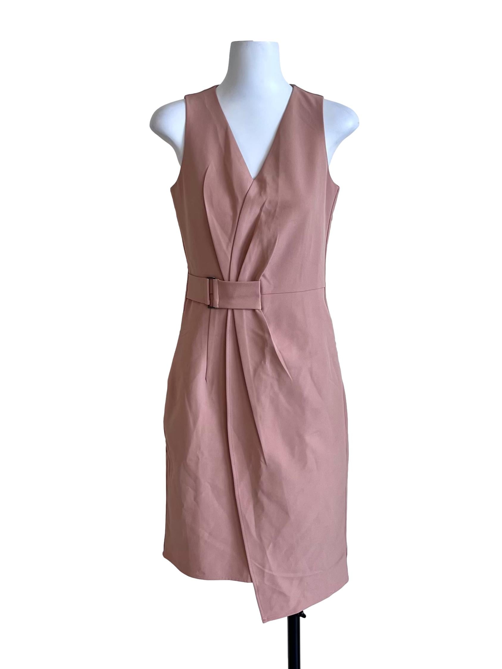 Salmon Pink Empire Midi Dress