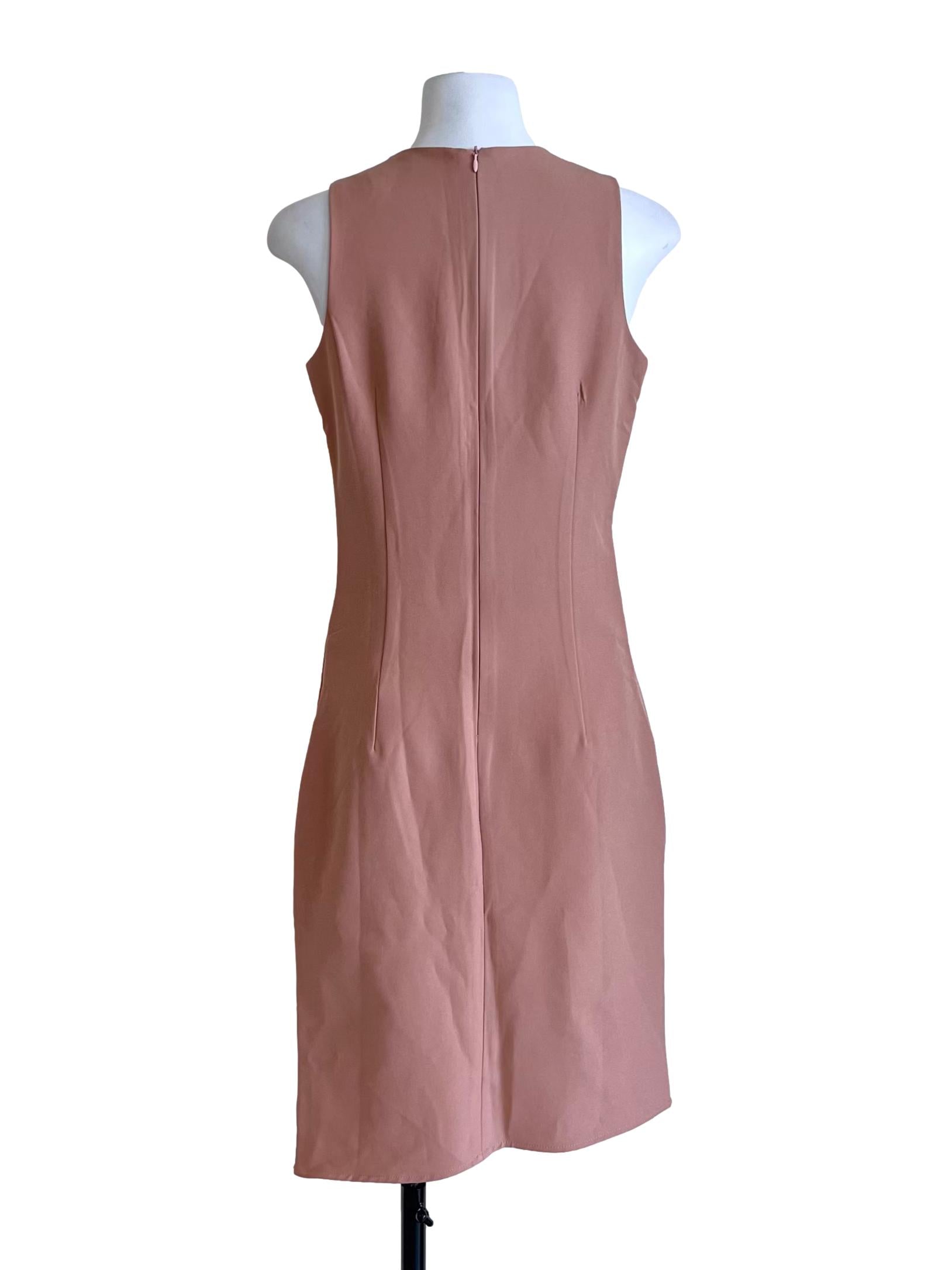 Salmon Pink Empire Midi Dress