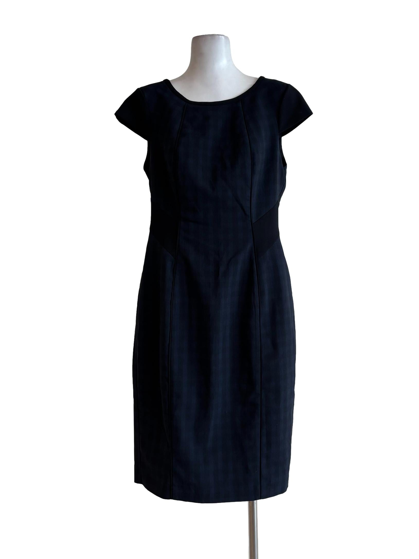 Blue Black Striped Pencil Dress