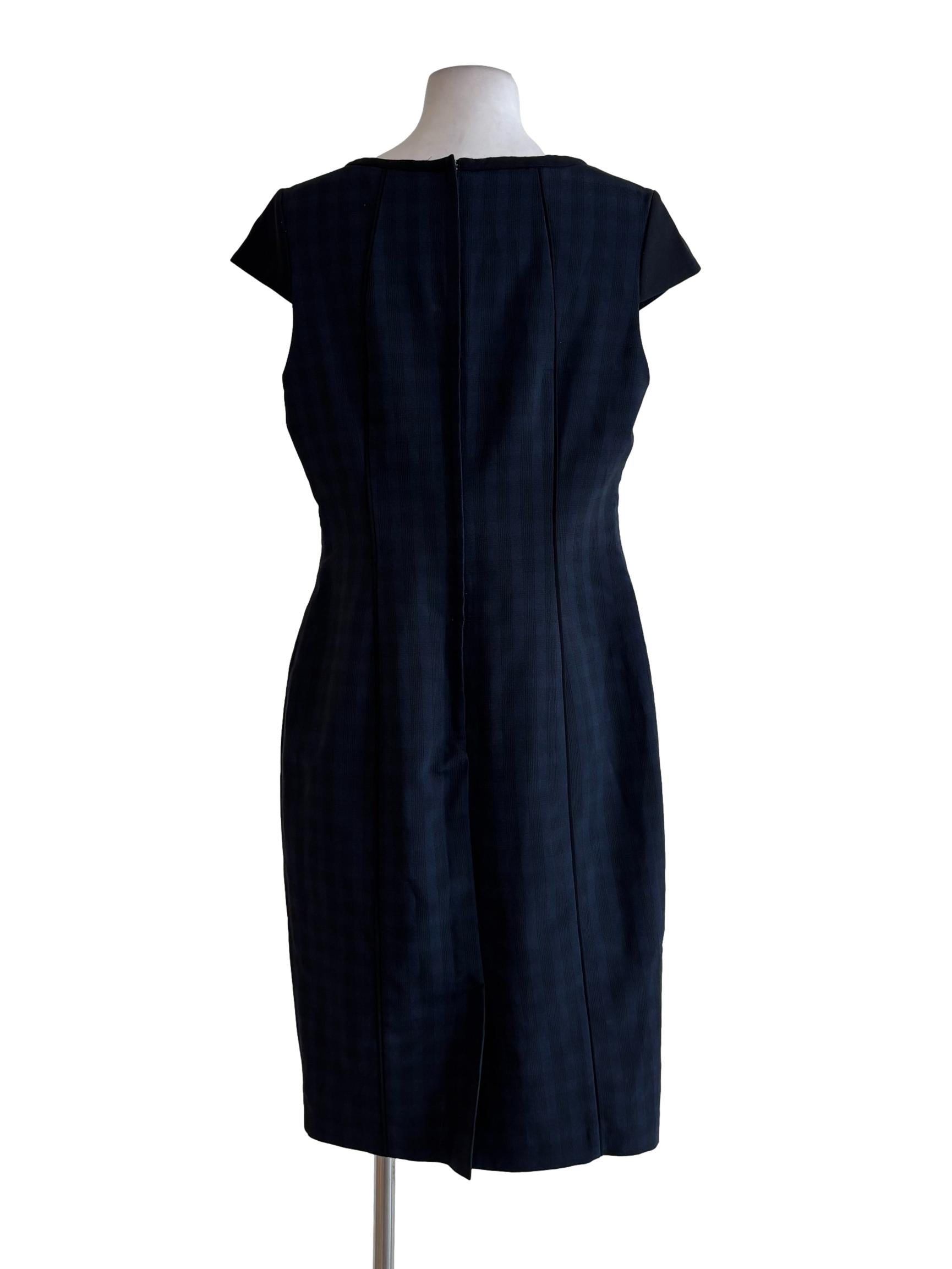 Blue Black Striped Pencil Dress