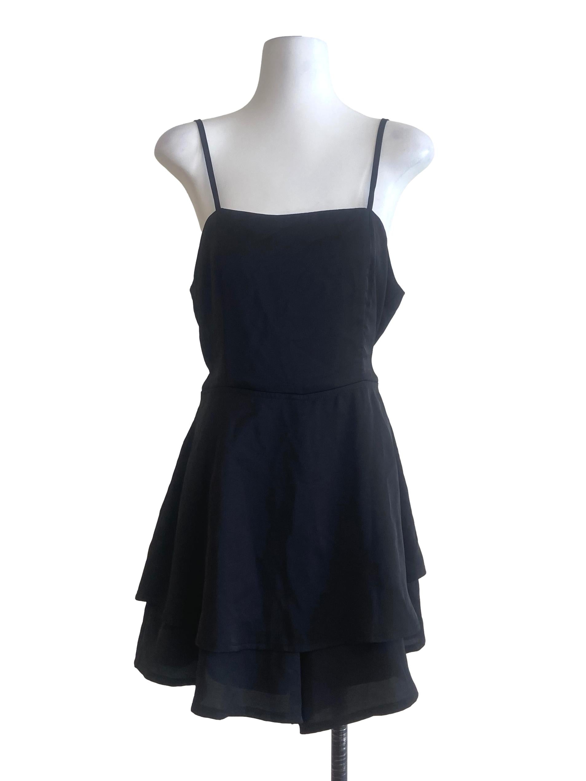 Black Spaghetti Strap Mini Dress