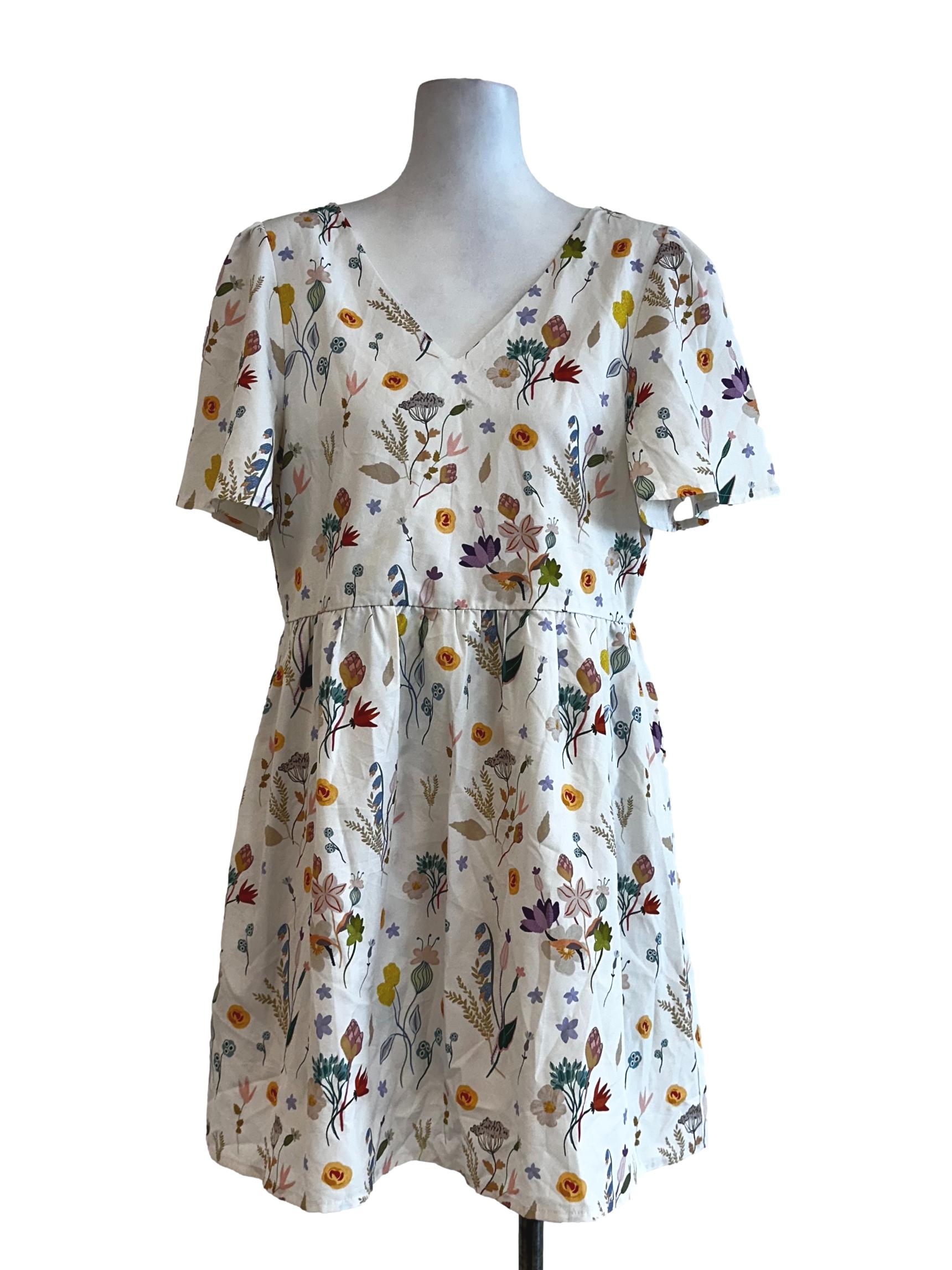 White Floral Pattern Rompers