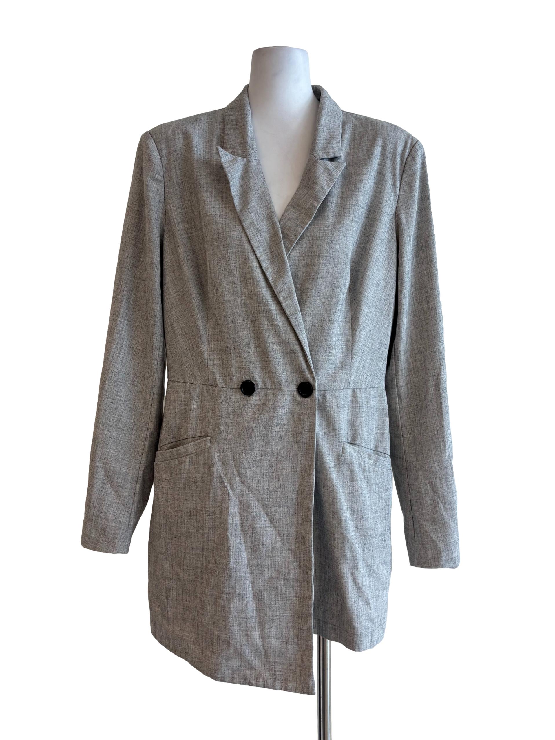Chrome Grey Blazer Romper