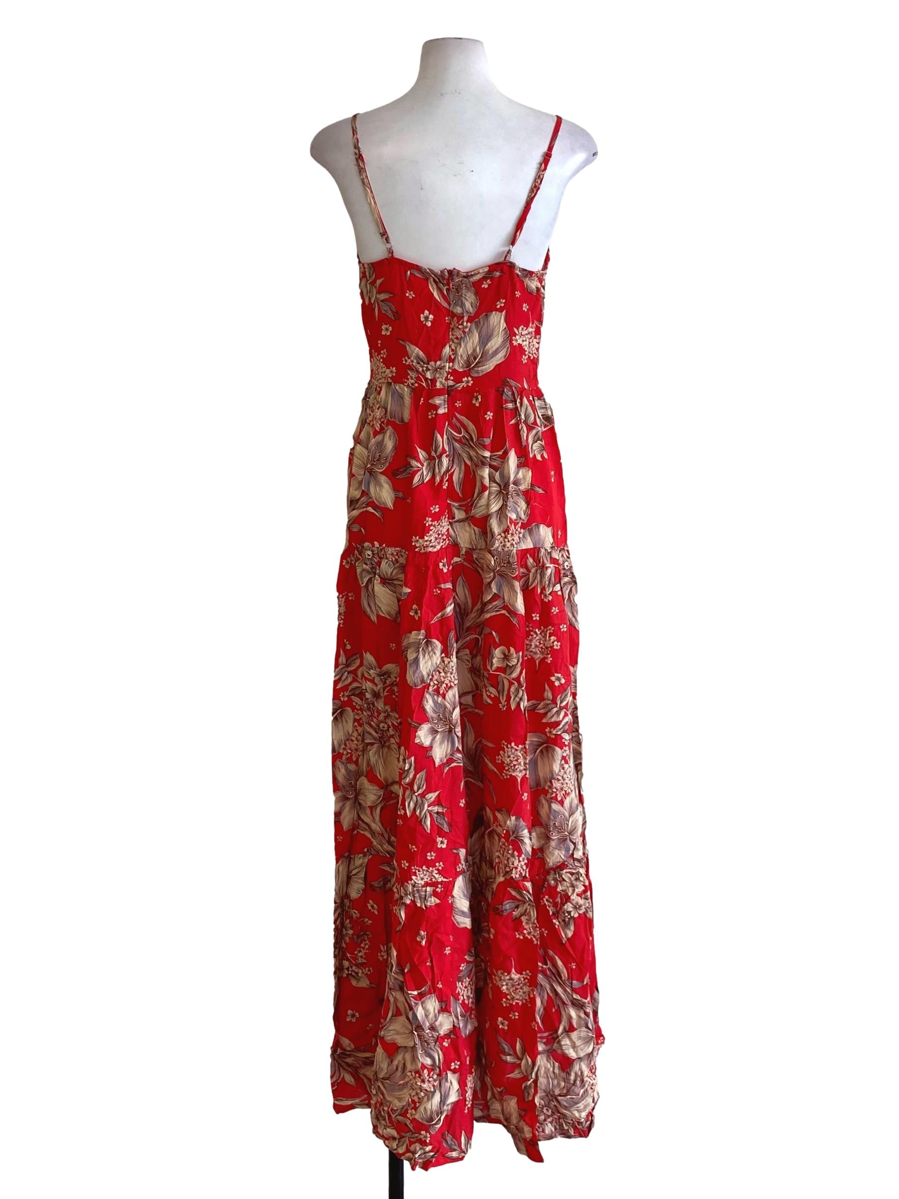 Candy Red Floral Spaghetti Strap Babydoll Dress
