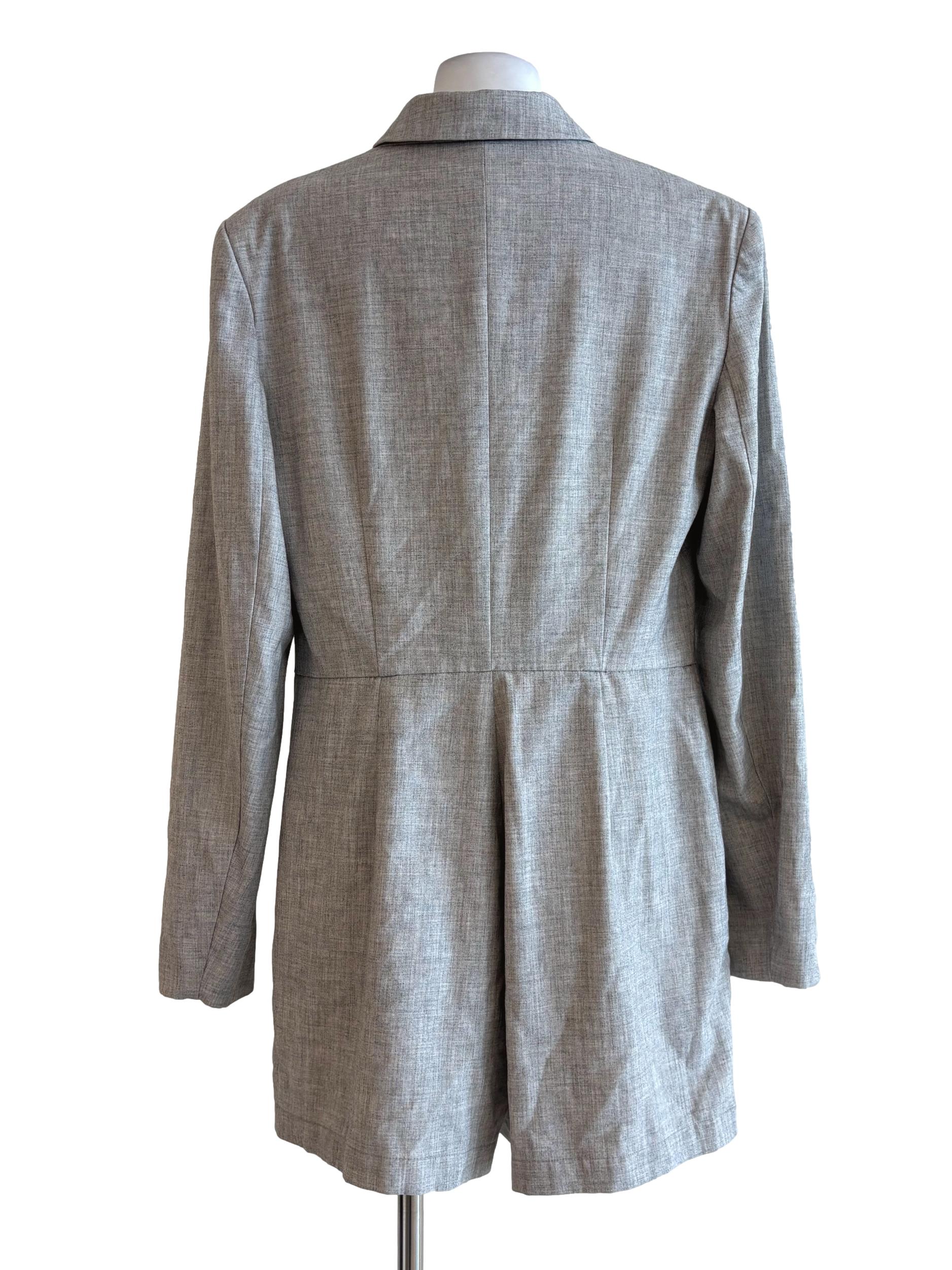 Chrome Grey Blazer Romper