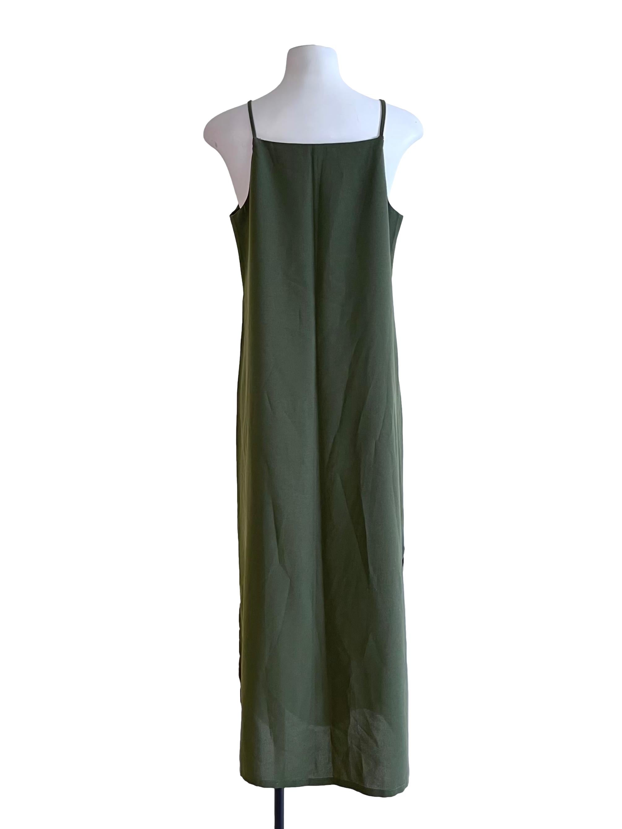 Moss Green Slip Midi Dress