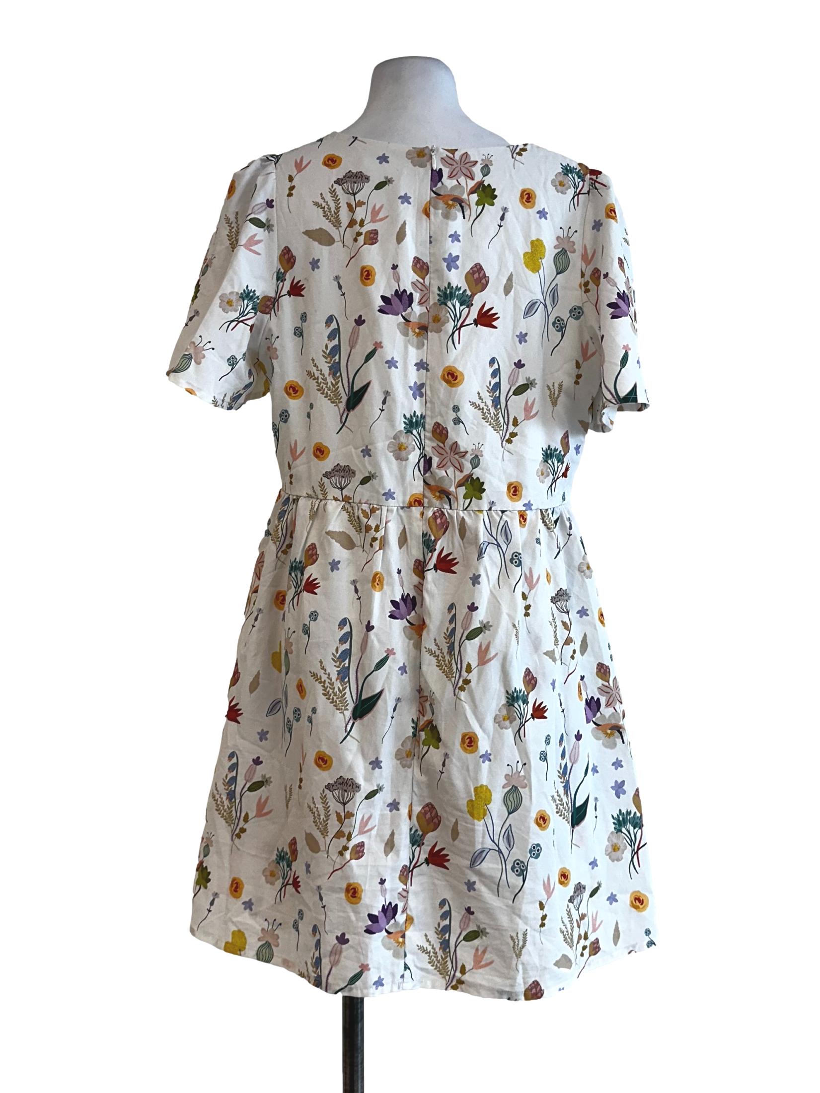 White Floral Pattern Rompers