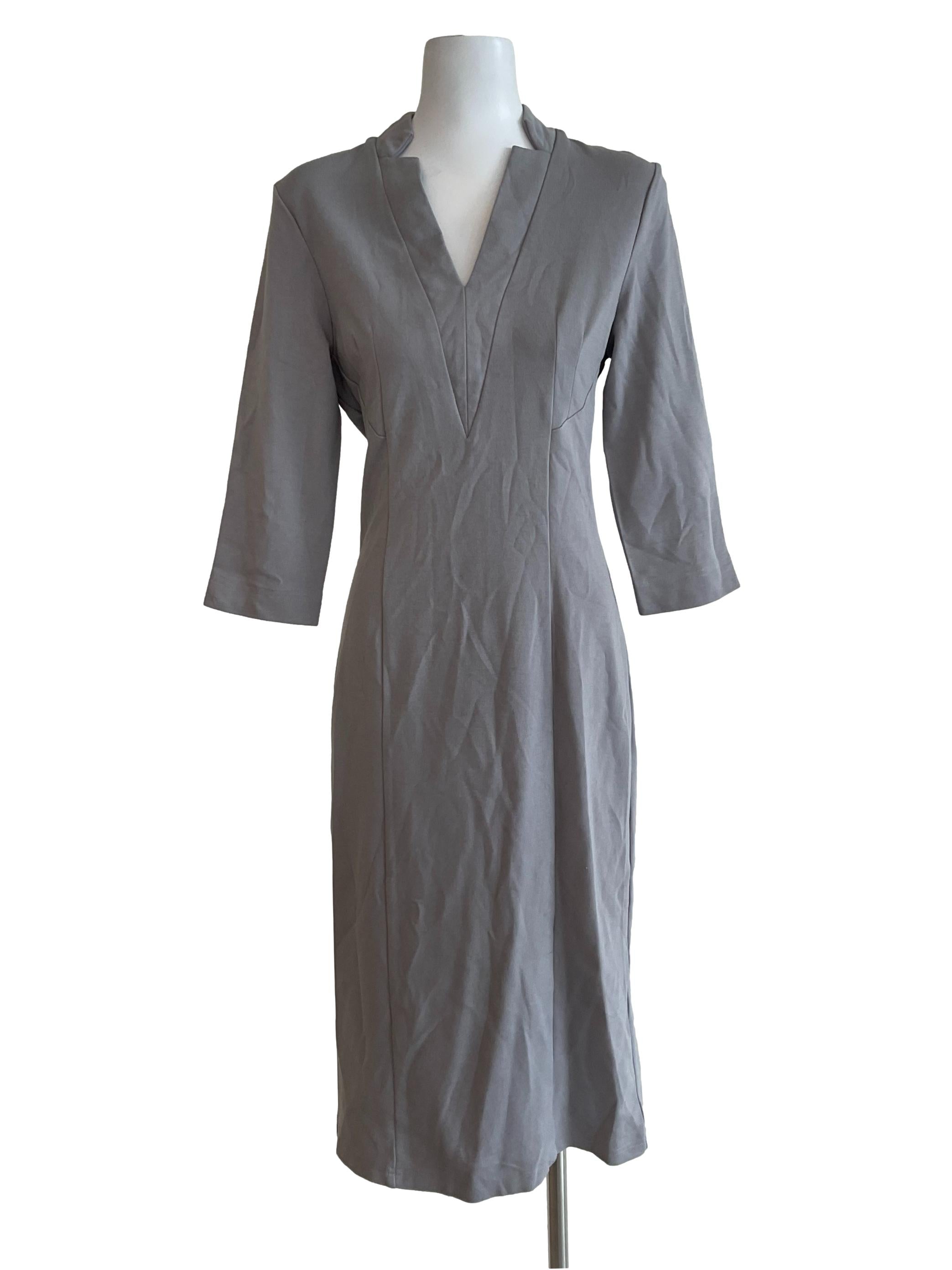 Fossil Grey V Neck Dress