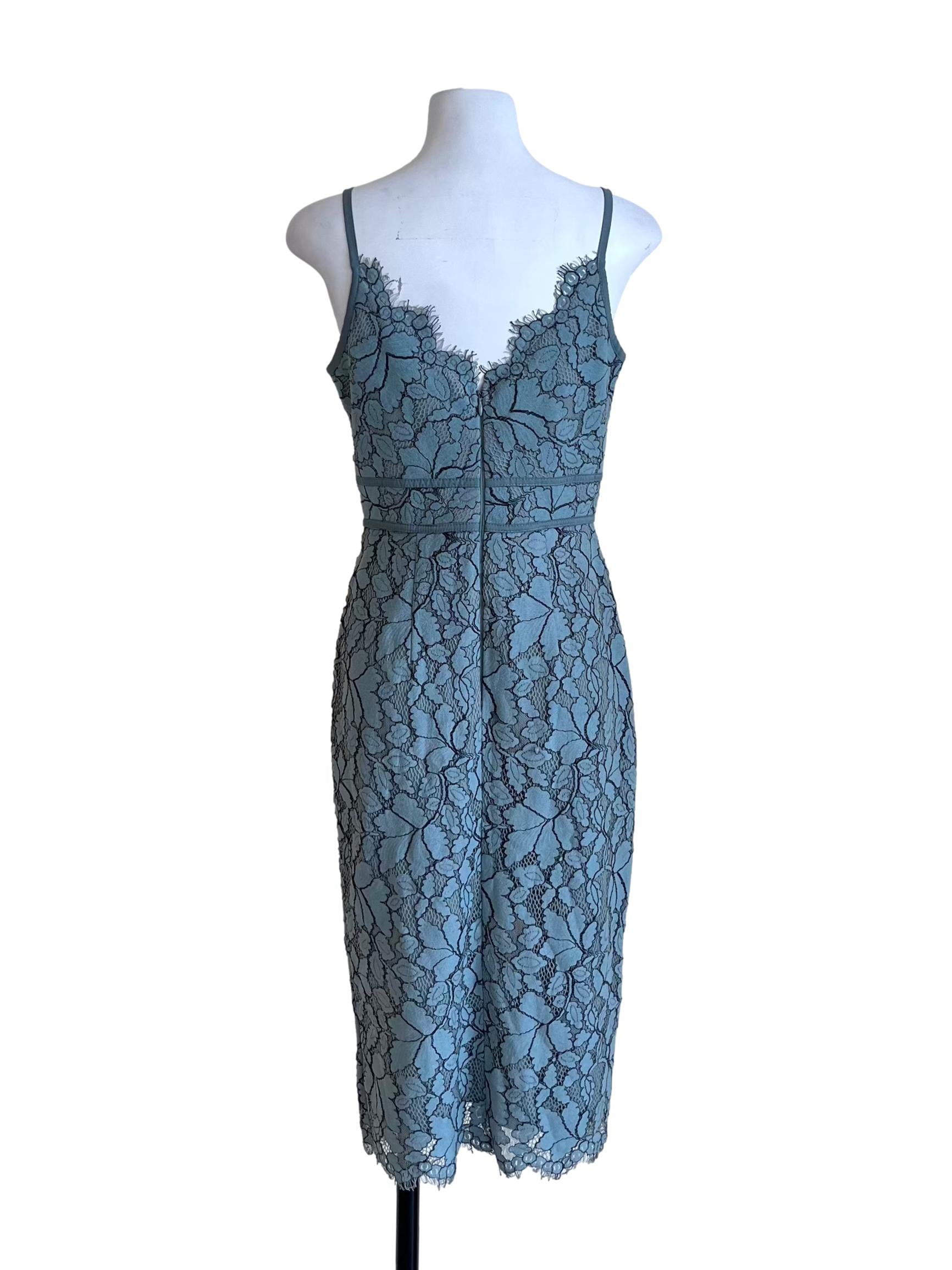 Sapphire Blue Floral Lace Dress