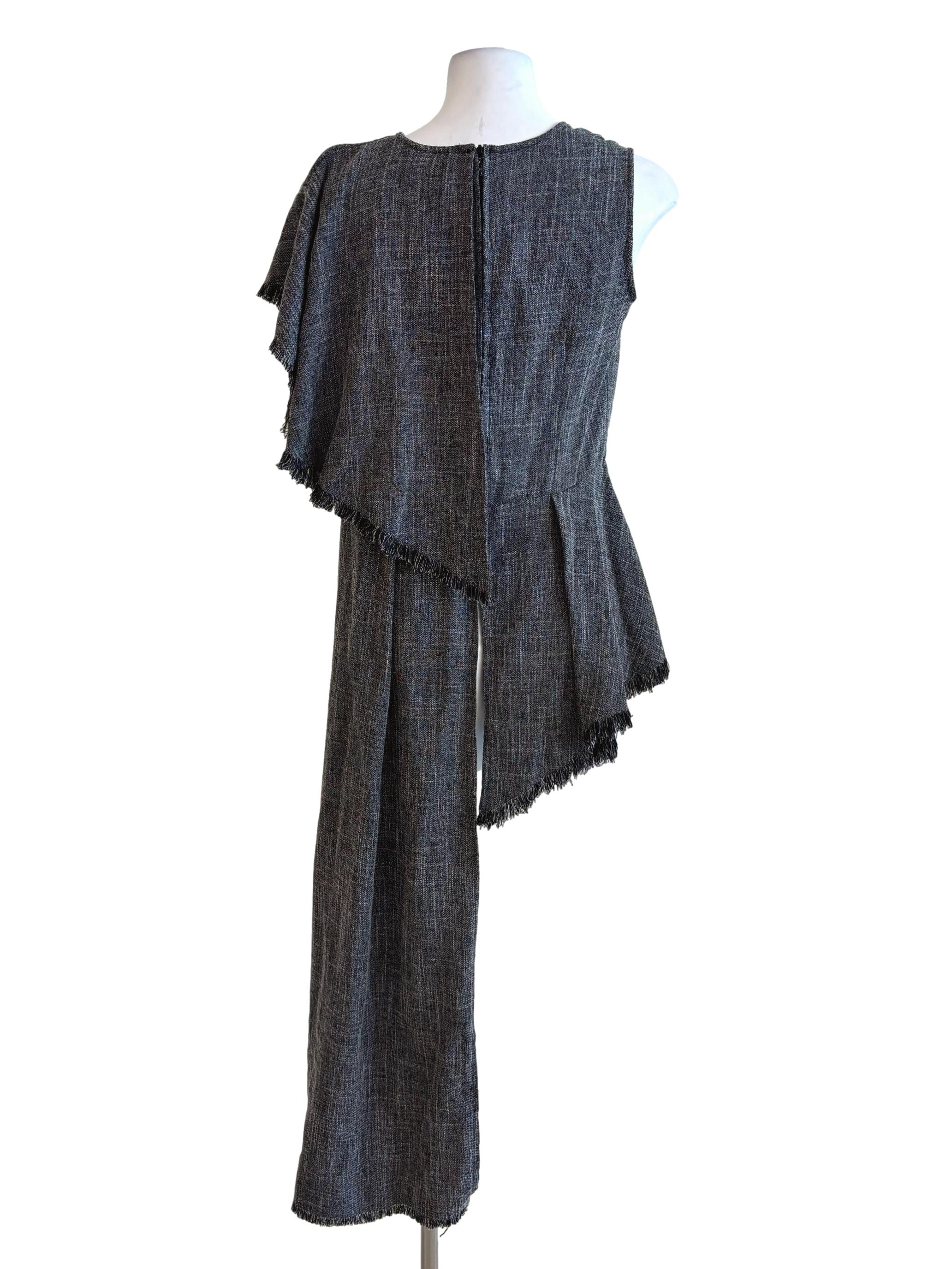 Abbey Side Drape Tweed Top
