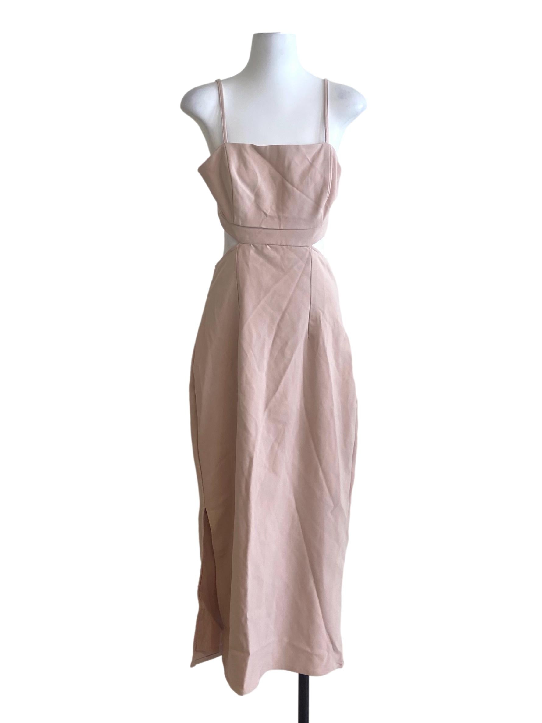 Coconut Beige Slit Shift Dress