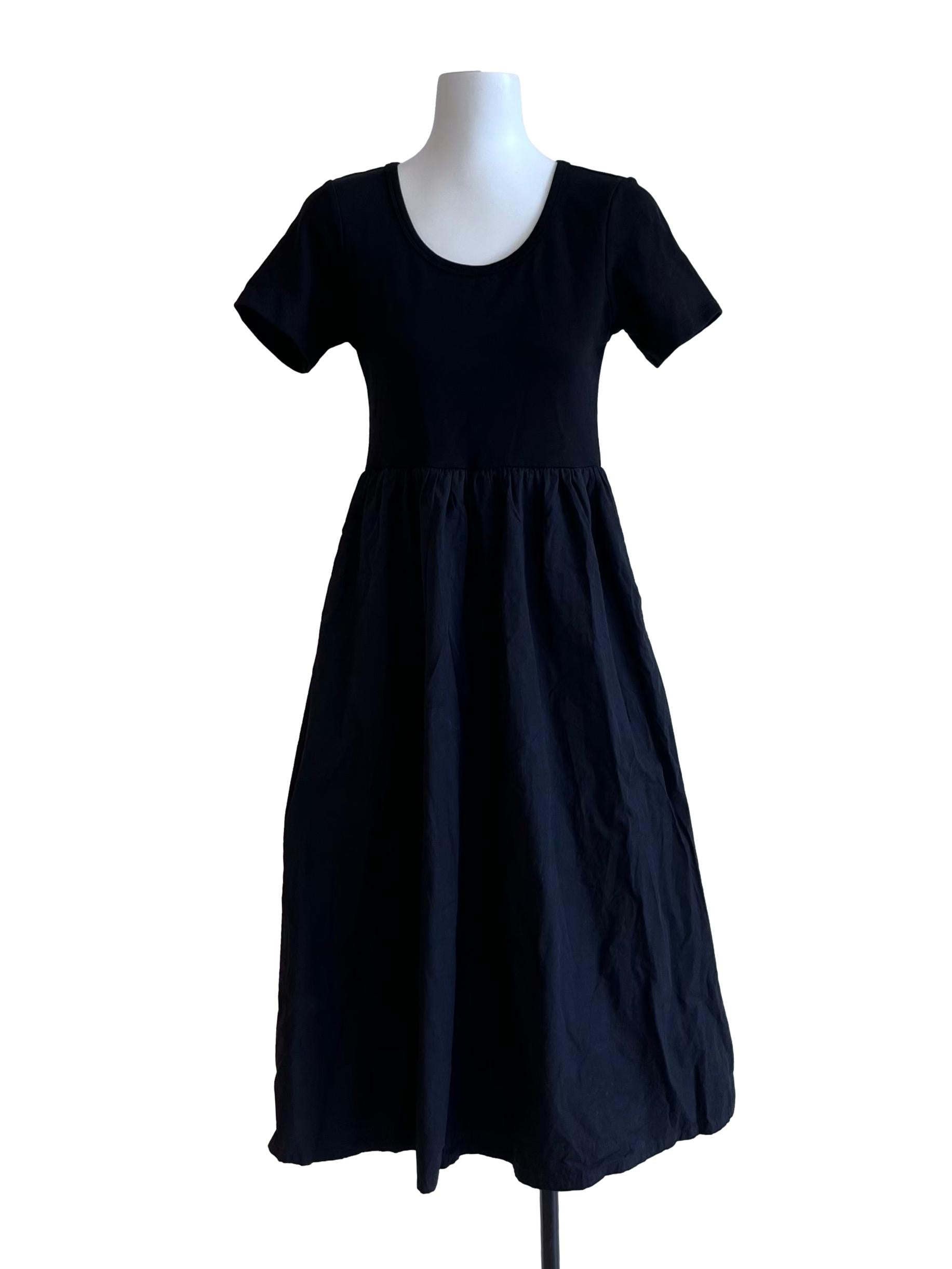 Ink Black Short Sleeve Dress