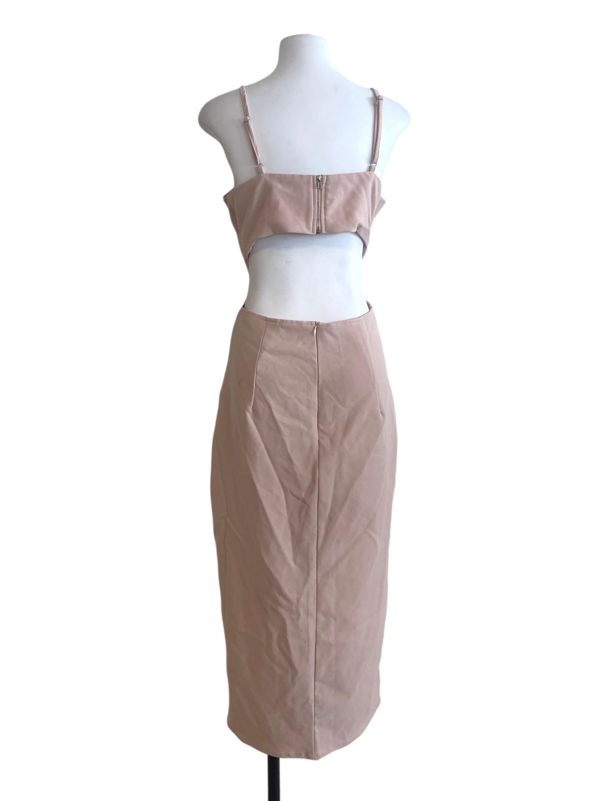 Coconut Beige Slit Shift Dress