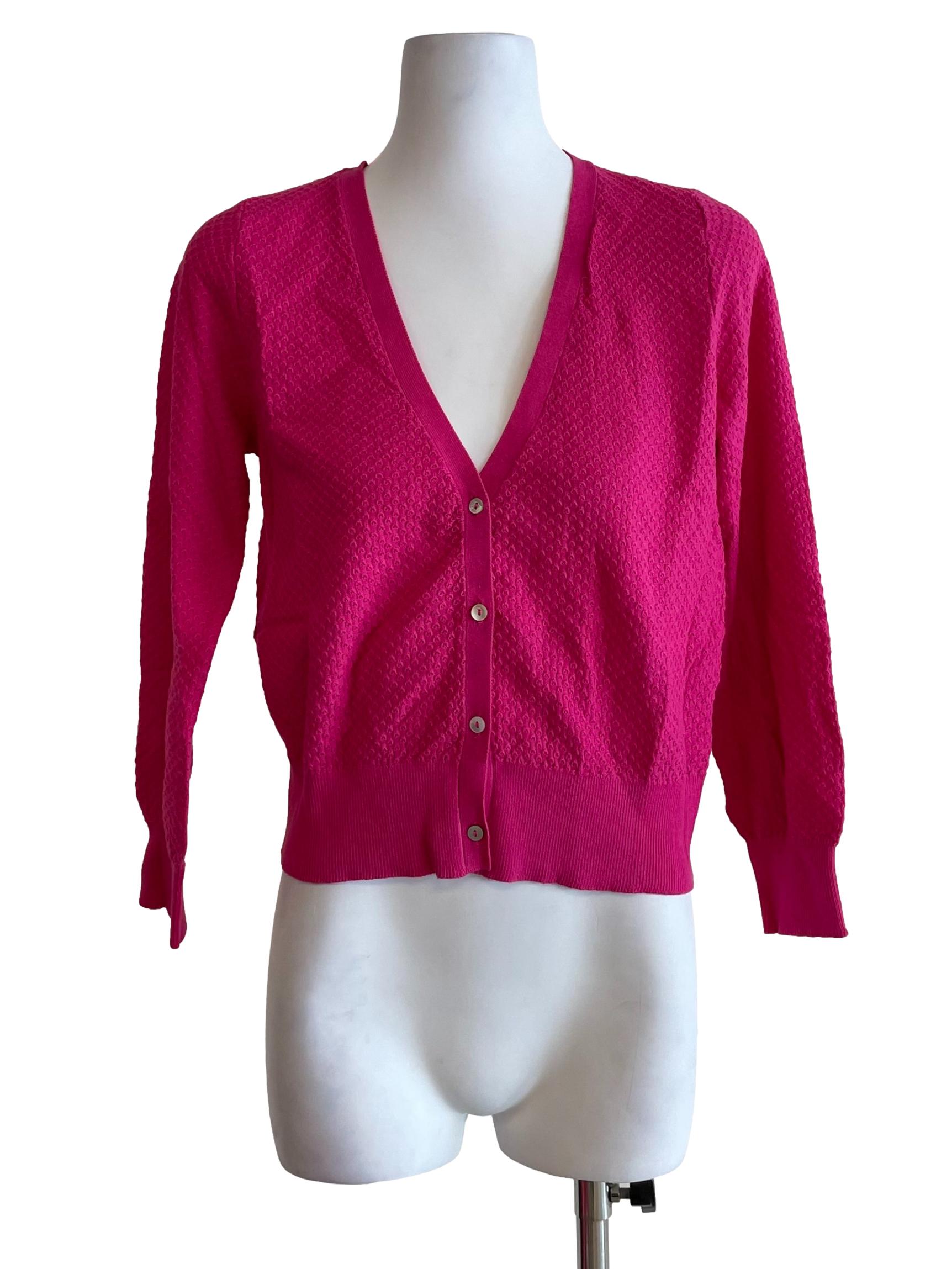 Hot Pink Knit Cardigan