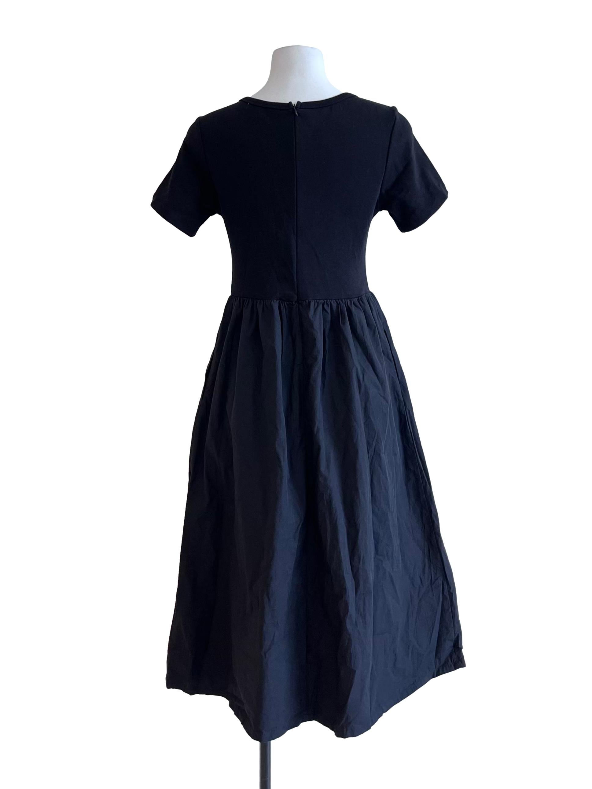 Ink Black Short Sleeve Dress