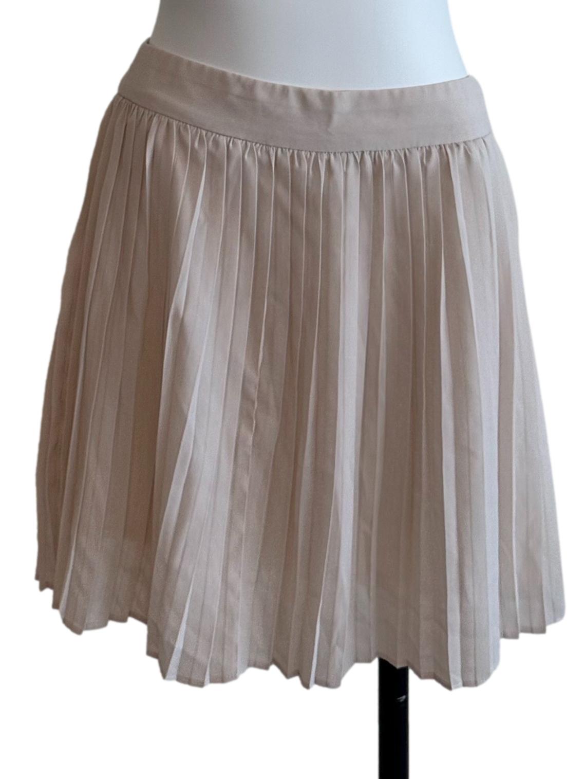 Sepia Beige Pleated Mini Skorts