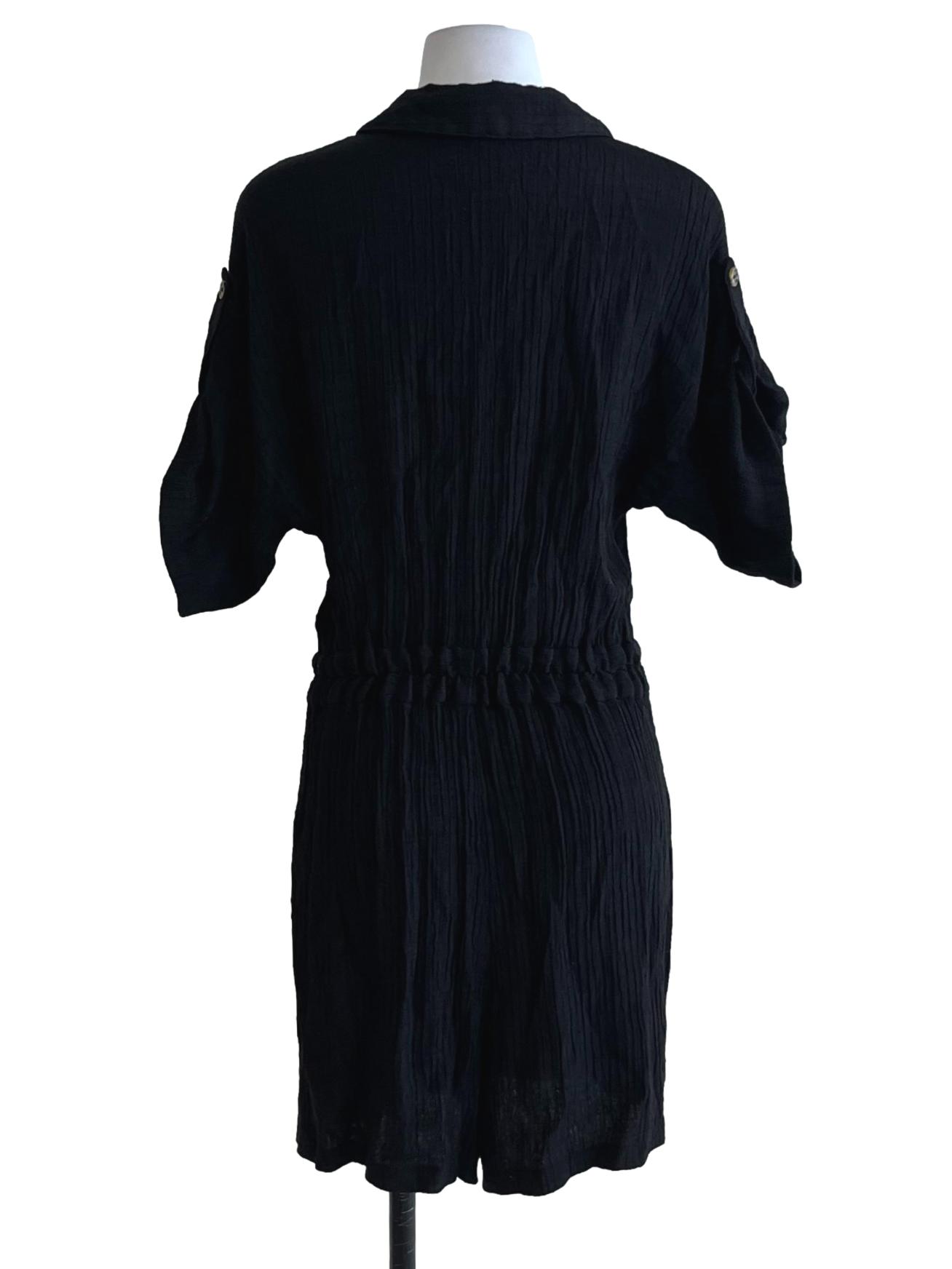 Black Wing Collar Romper