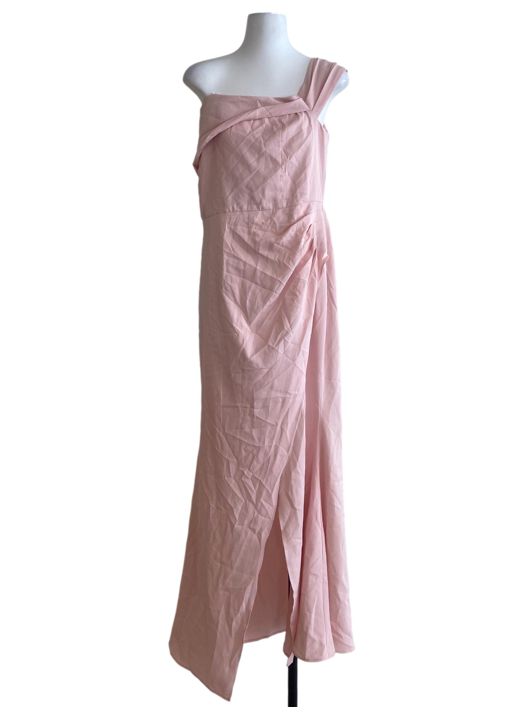 Flamingo Asymmetric Slit Empire Dress
