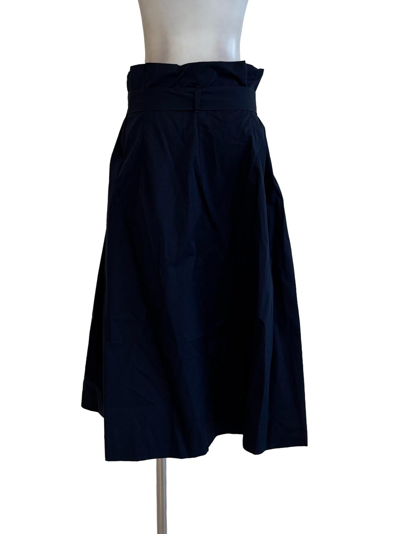Midnight Blue Buttoned Cotton Skirt