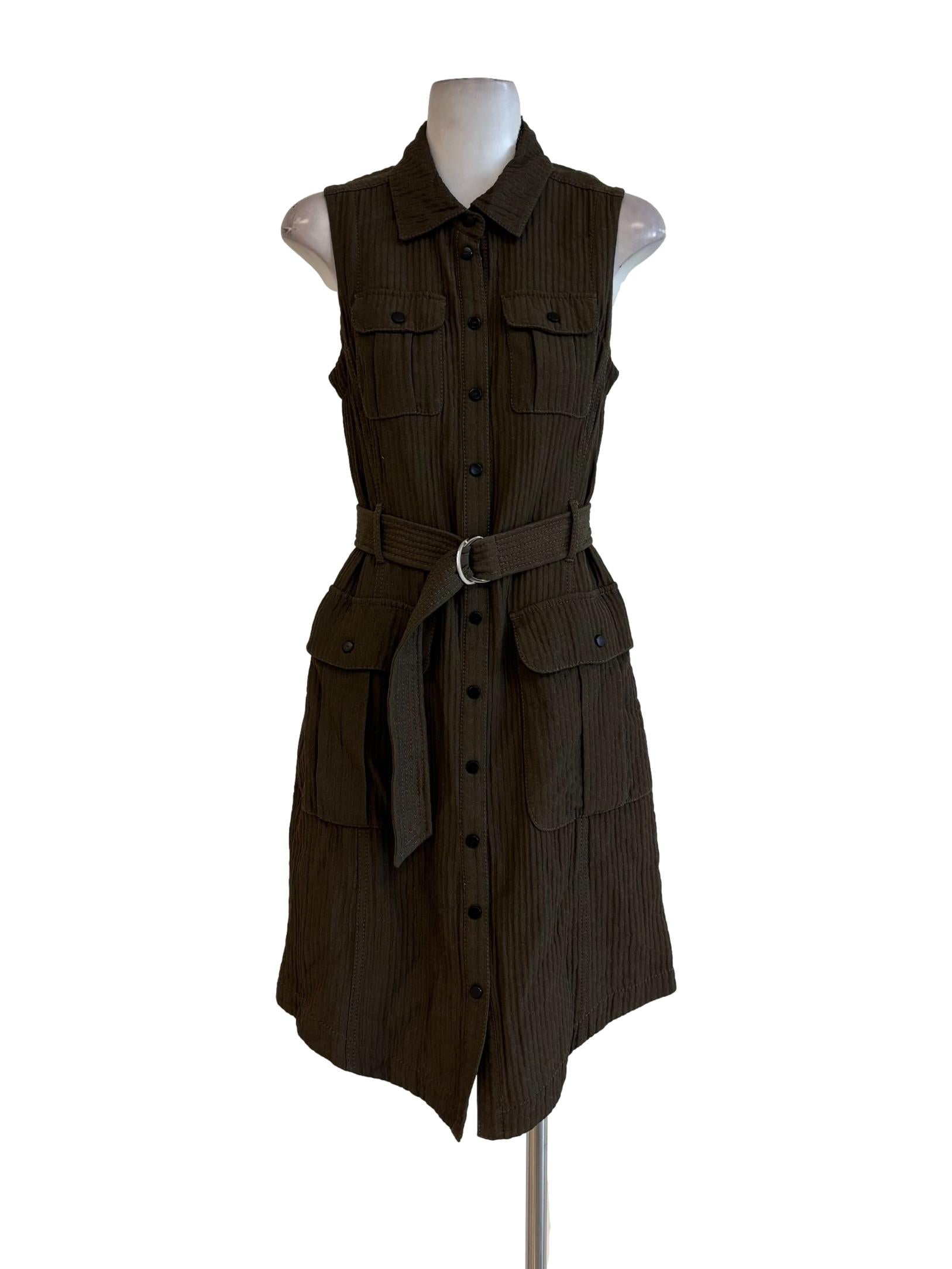 Dark Olive Sleeveless Dress