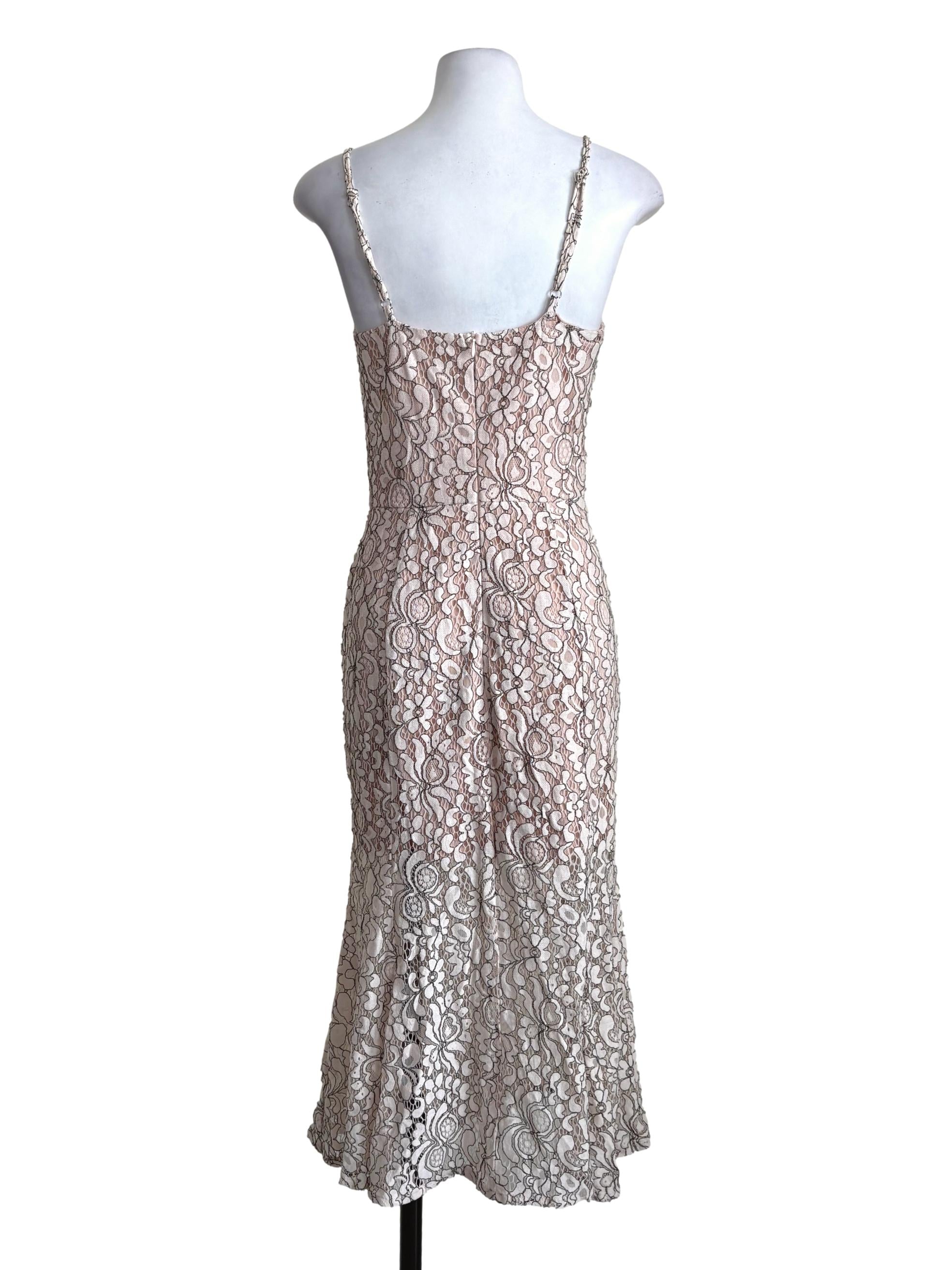 White Floral Lace Mermaid Dress