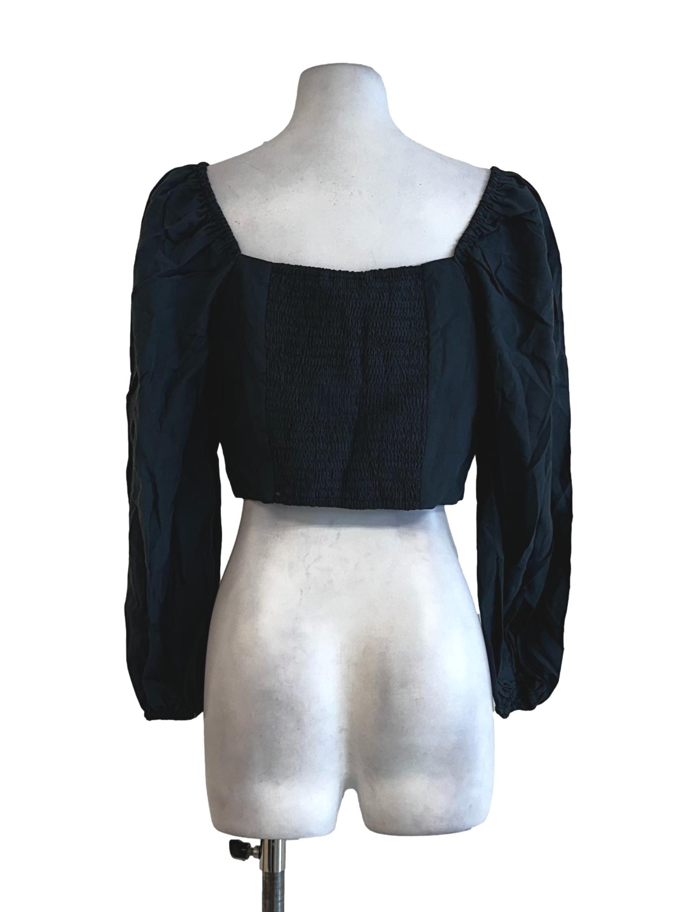 Charcoal Grey Plain Crop Top TEM