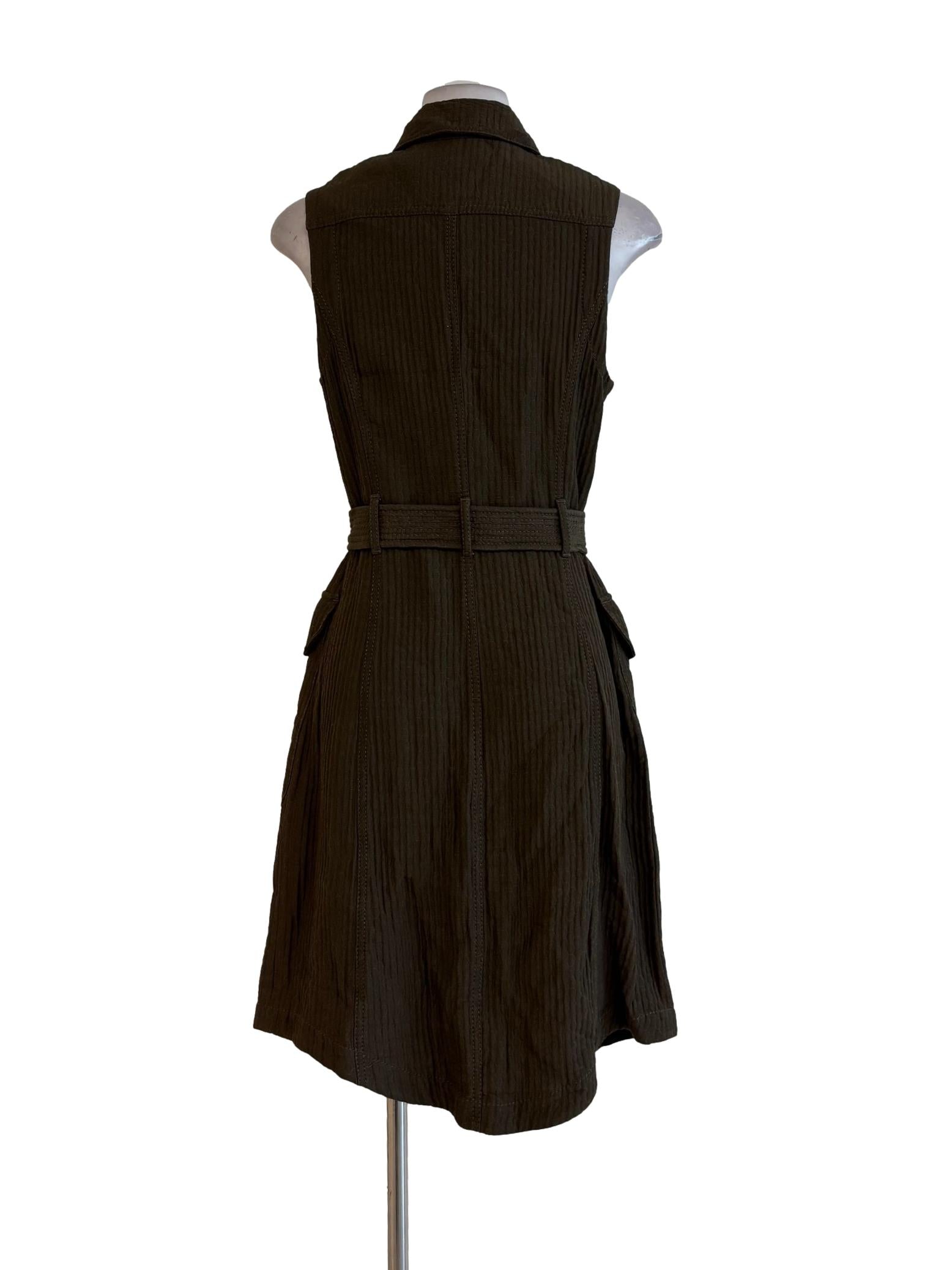 Dark Olive Sleeveless Dress