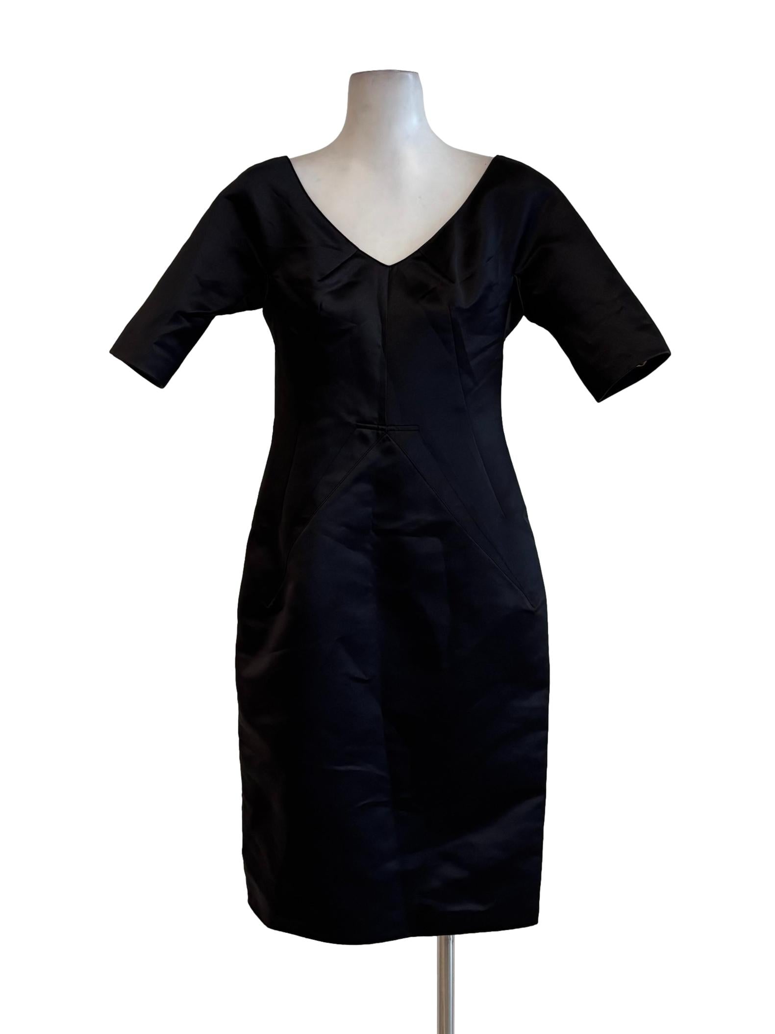Black Shiny Pencil Dress